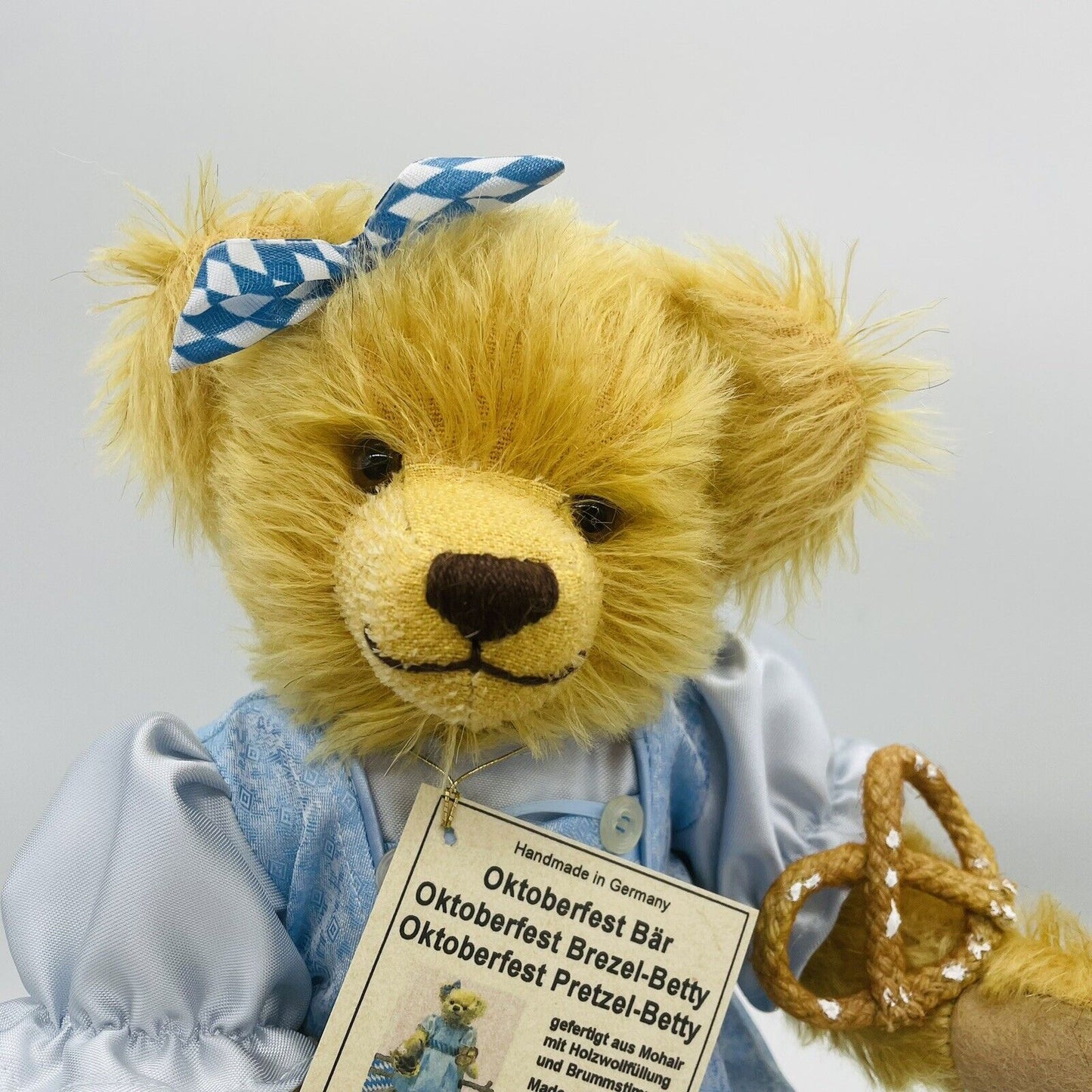 Hermann Coburg Teddybär Oktoberfest Brezel Betty limitiert 50 35cm Mohair
