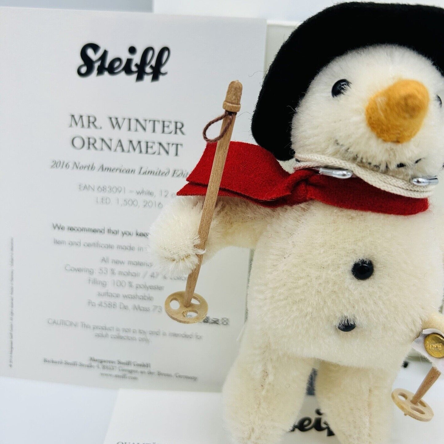 Steiff 683091 Ornament Schneemann Mr. Winter North America limitiert 1500 12 cm