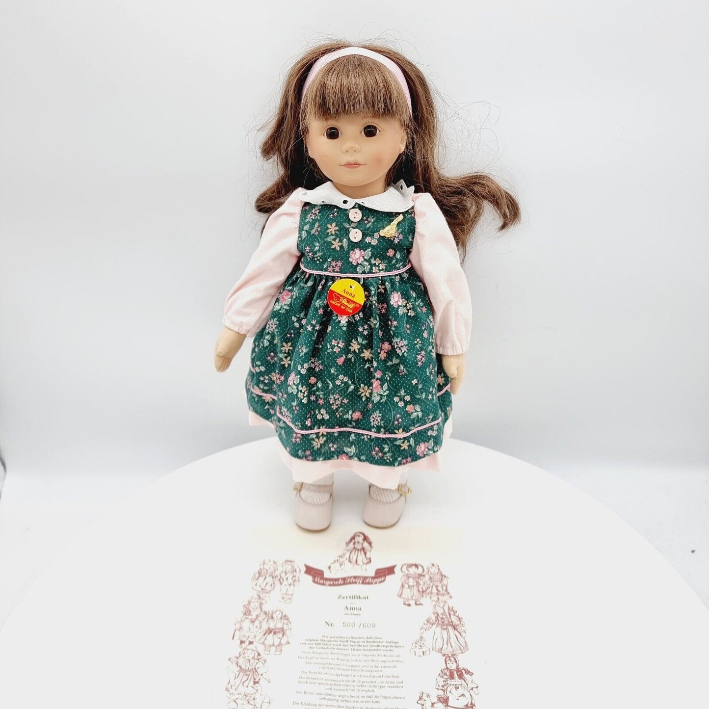 Nr. 500! Steiff 701085 Puppe Anna mit Hund limitiert 600 aus 1993