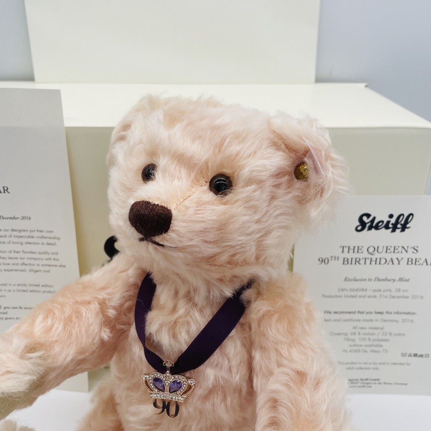 Steiff Teddybär Queen Elizabeth 90. Geburtstag 664984 limitiert 2016 28cm