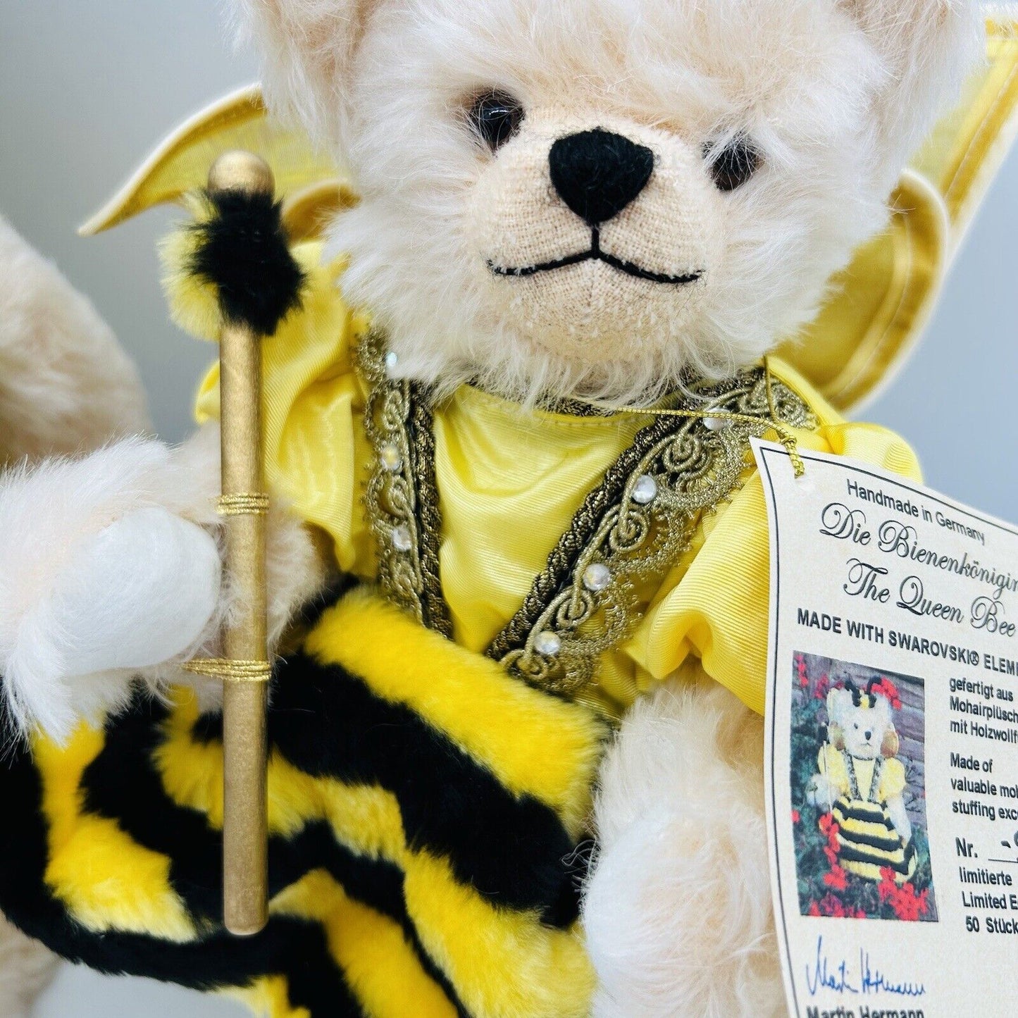 Set Hermann Coburg Bienenkönigin und Hummel Heinrich limitiert 50 32 cm Mohair