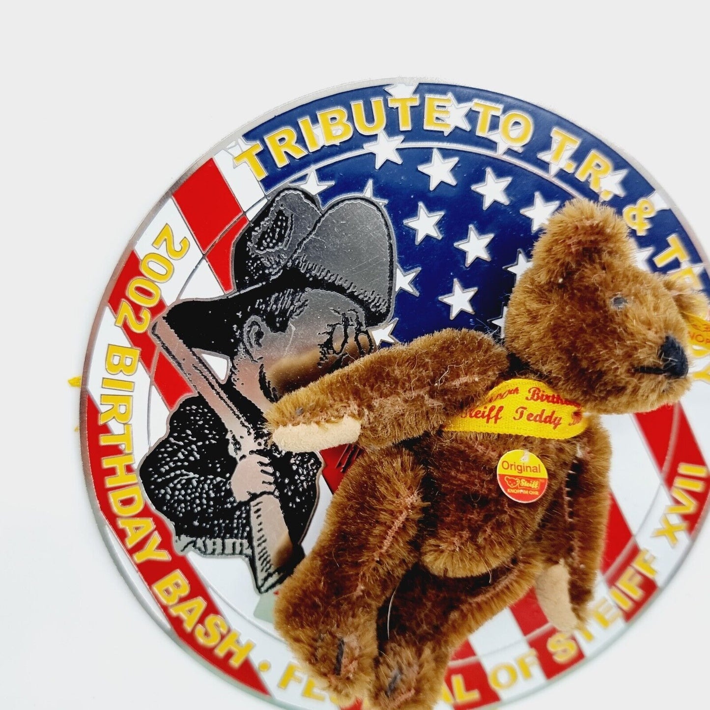 Nr. 16! Steiff Mini Teddybär Tribute to Teddy Roosevelt aus 2002