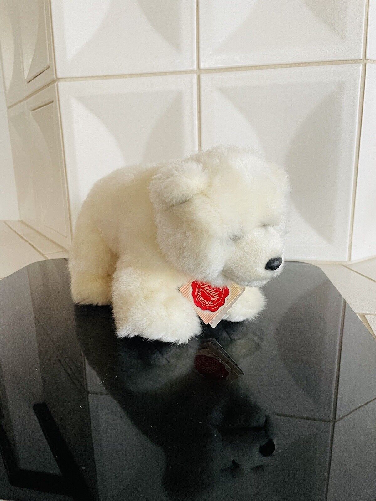 Hermann Teddy Eisbär Plüsch inkl. Fahne und Etikett 4004510915256