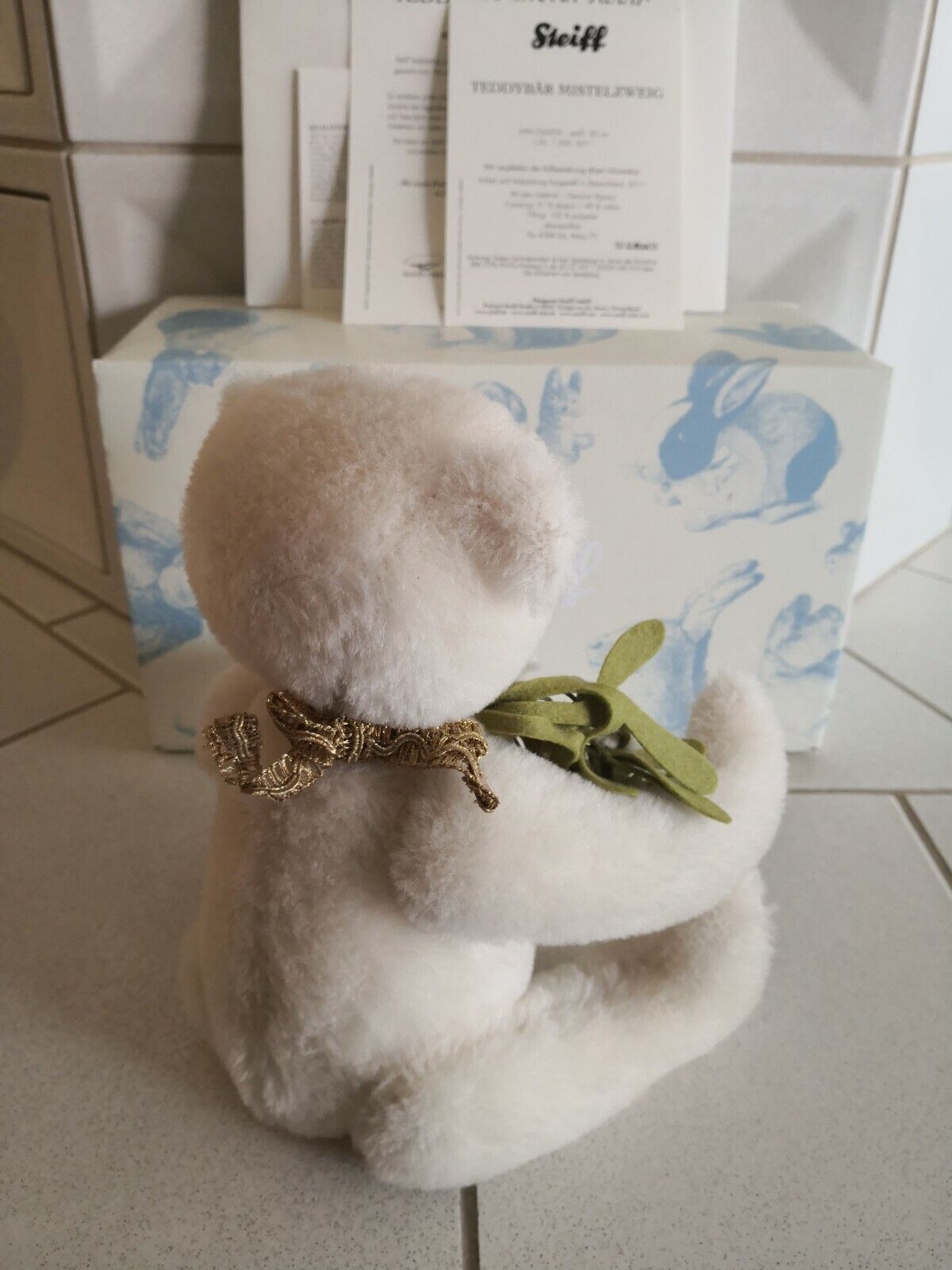 Steiff Teddybär Mistelzweig Bär Alpaca 036859 Teddy Mistelstrauß aus Filz Mistel
