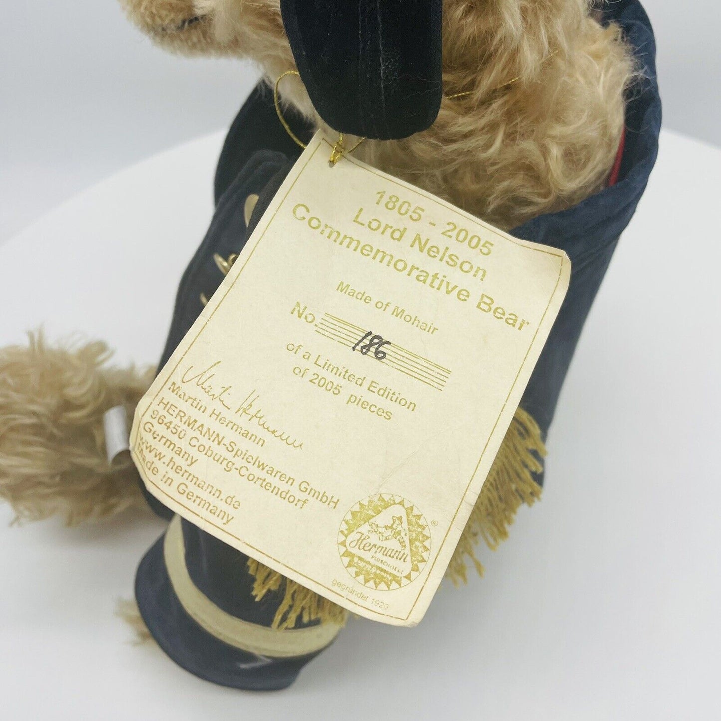 Hermann Coburg Teddybär Lord Nelson limitiert 2005 Mohair