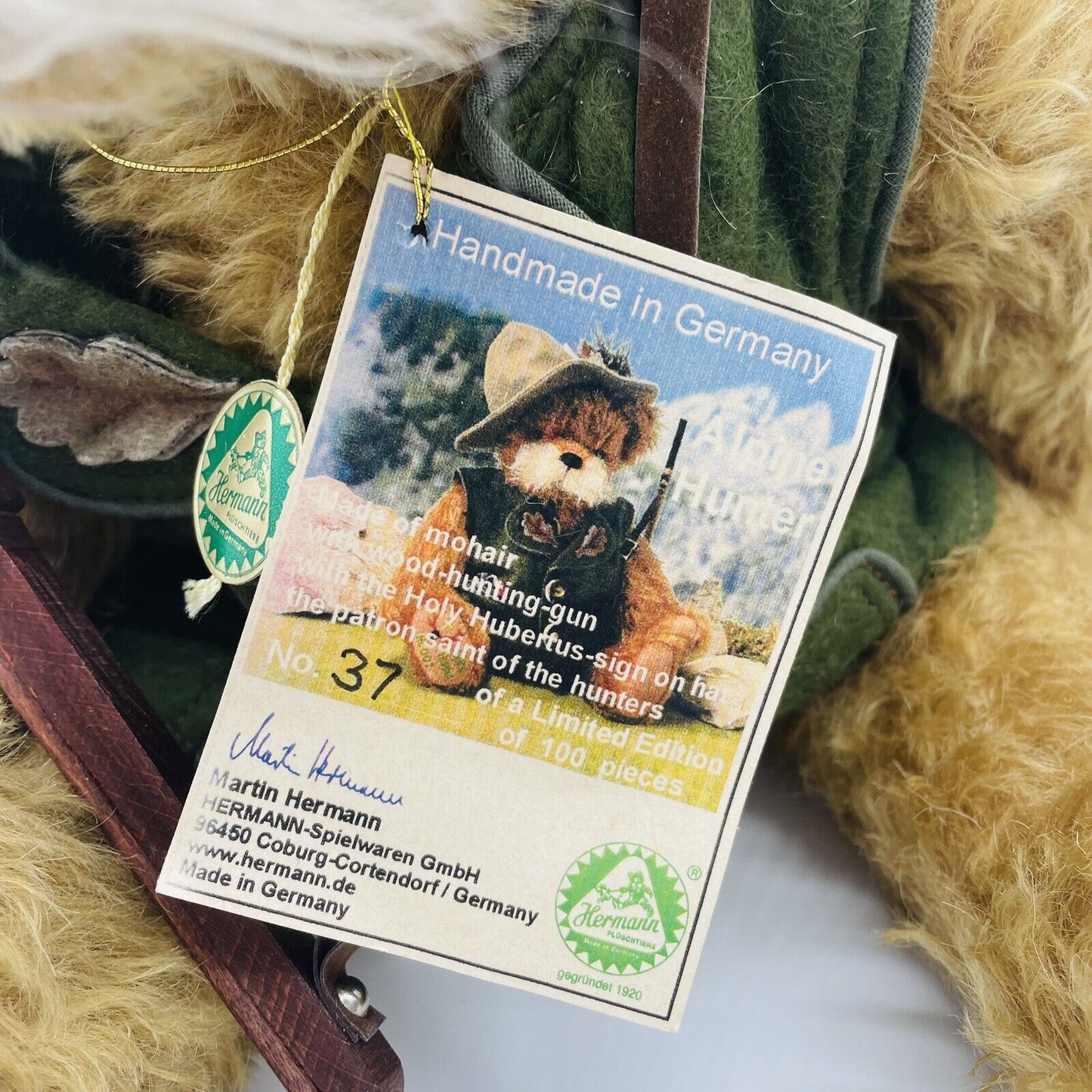 Hermann Coburg Teddybär Alpine Hunter Alpenjäger limitiert 100 aus 2009 38cm