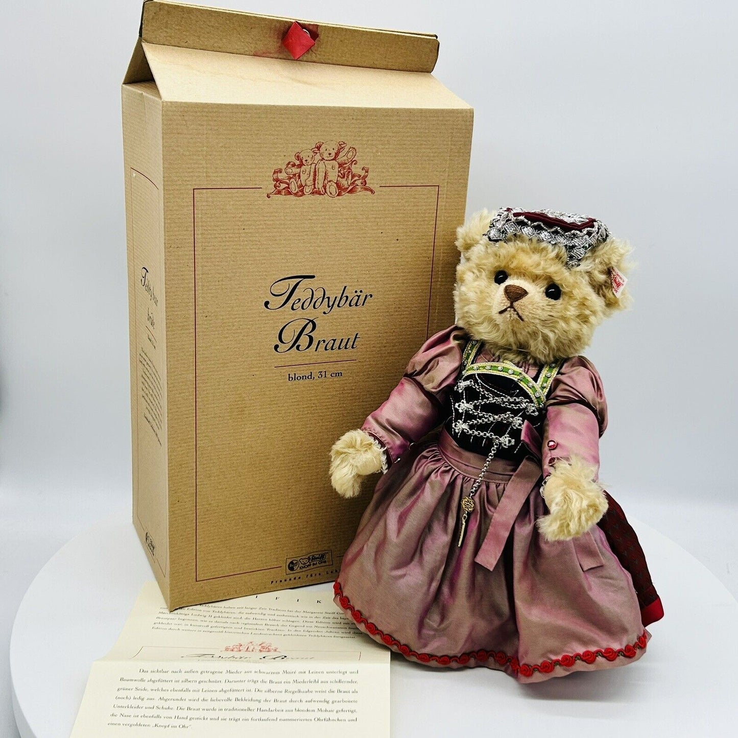 Steiff 038013 Teddybär Braut Hochzeitsgesellschaft limitiert 500 31 cm Mohair