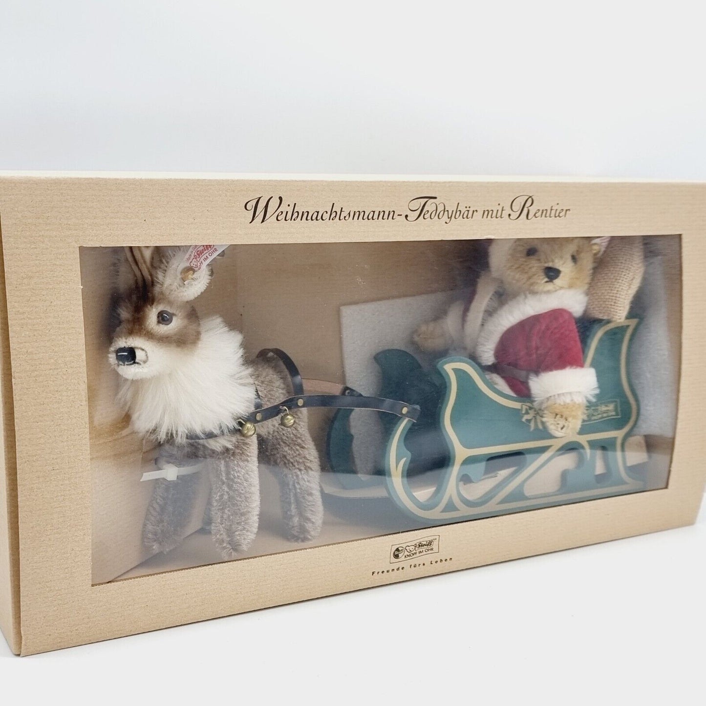 Steiff 670565 Teddybär Weihnachtsmann mit Rentier limitiert 2500 aus 2000