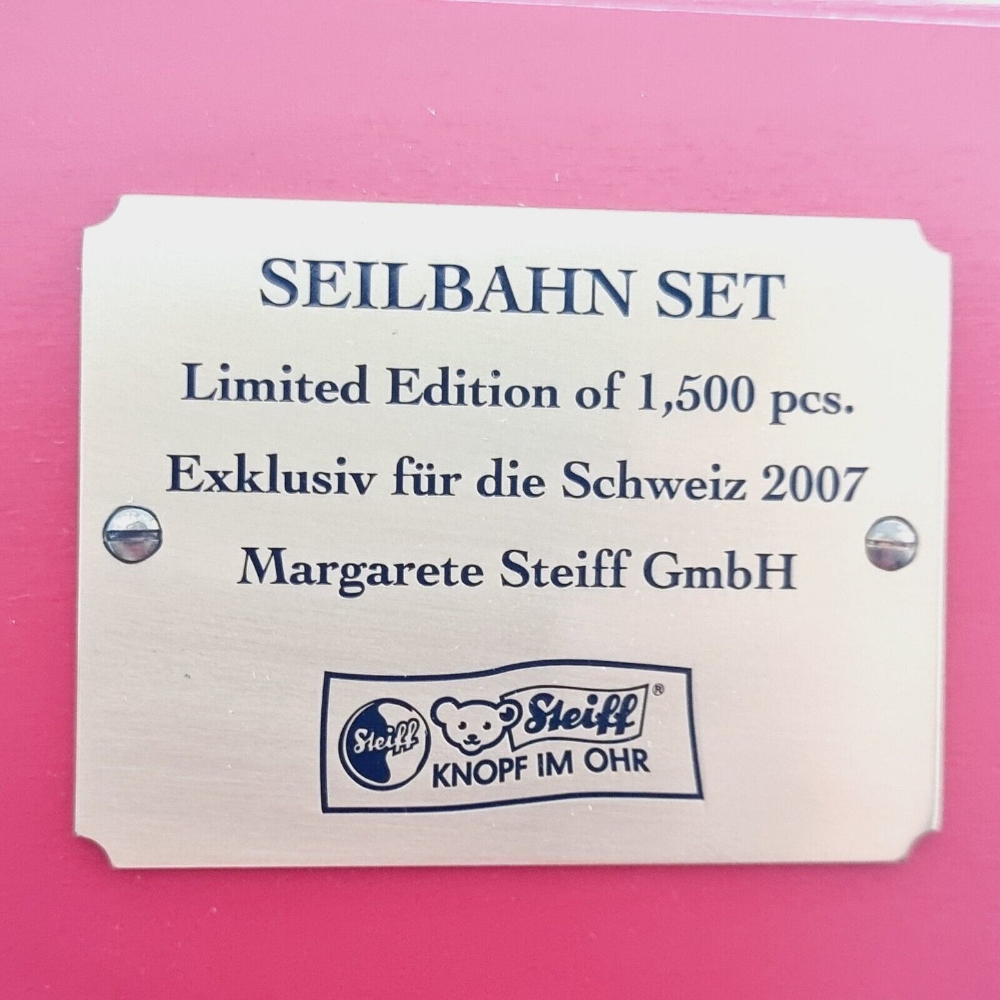 Steiff Teddybär Set mit Seilbahn 657689 limitiert 1500 Jahr 2007 Schweiz Edition