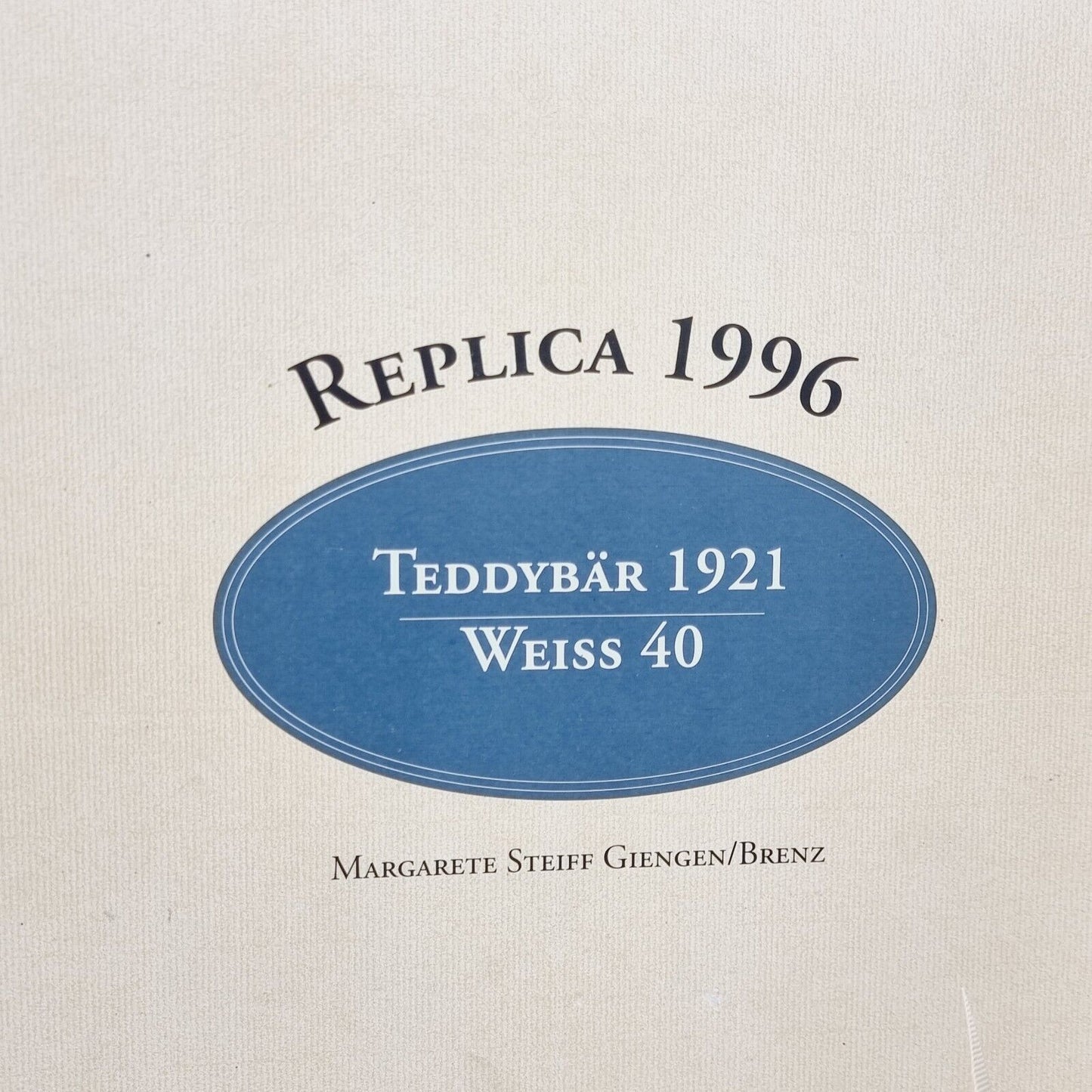Steiff Teddybär 1921 Replica weiß limitiert 4000 aus 1996 40cm Mohair