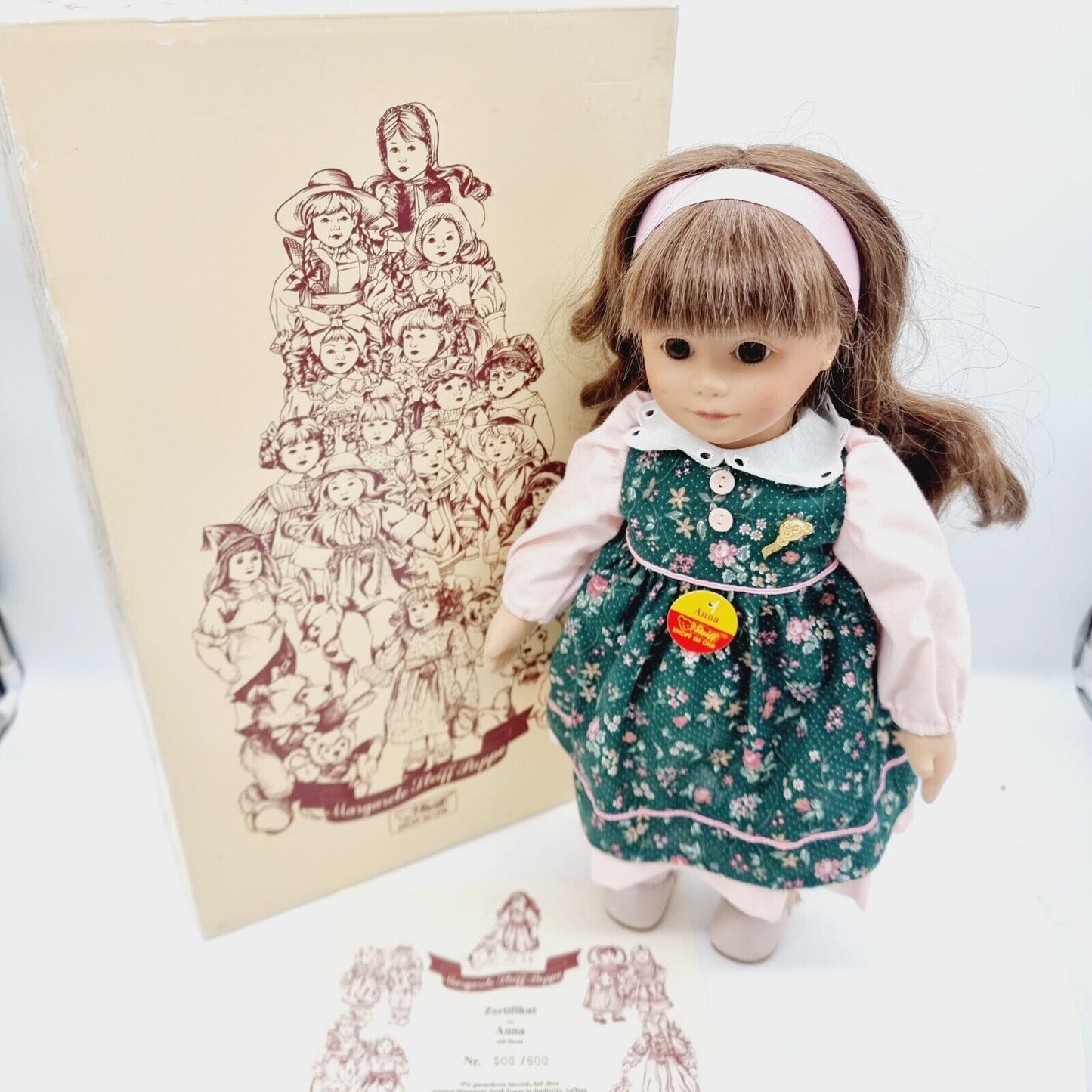 Nr. 500! Steiff 701085 Puppe Anna mit Hund limitiert 600 aus 1993