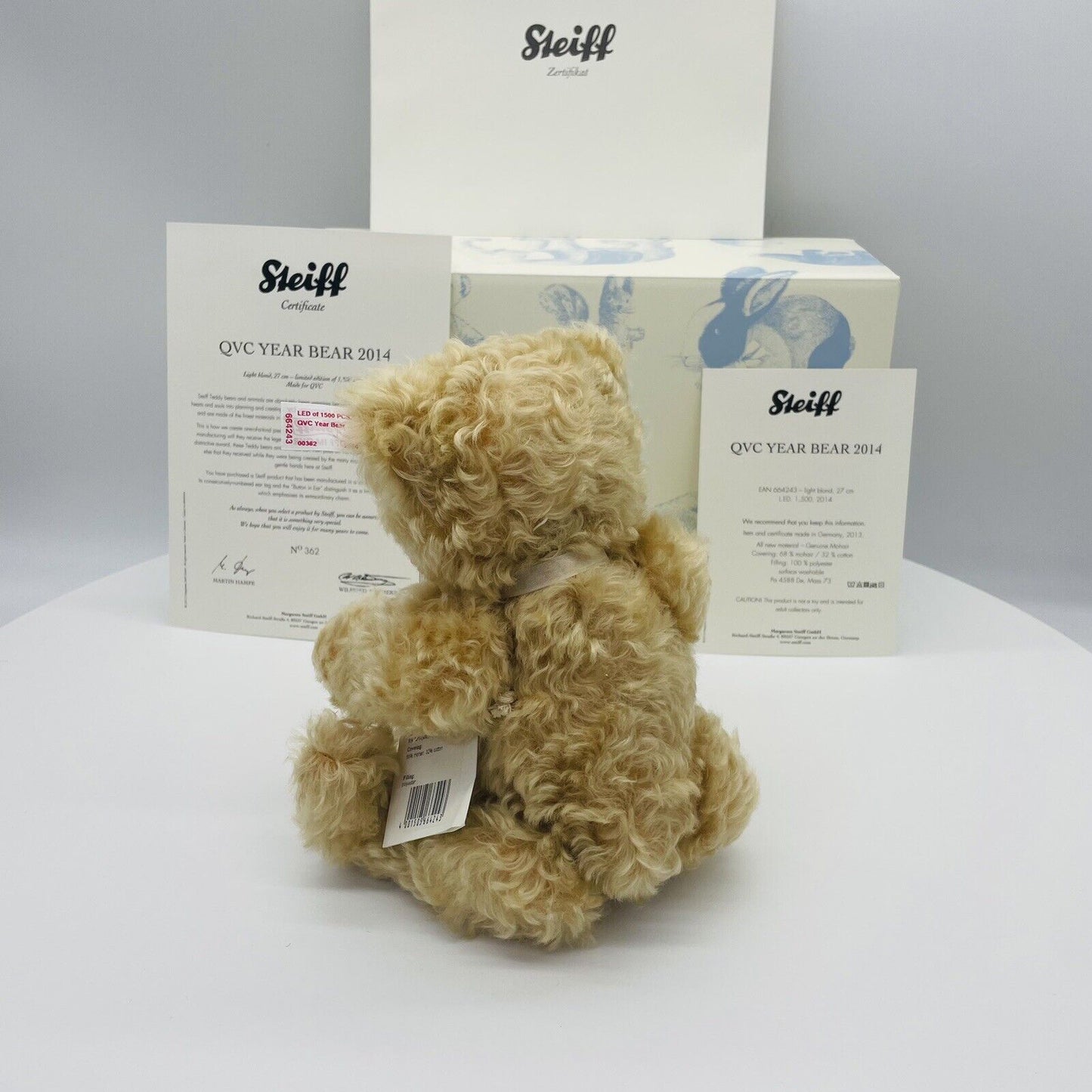 Steiff QVC Teddybär 2014 664243 limitiert 1500 aus 2014 27cm Mohair