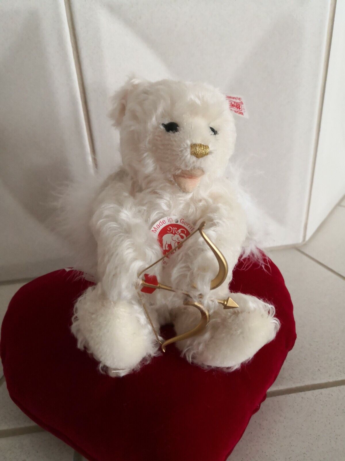 Steiff Teddybär Amor auf Kissen 672187 limitierte Auflage