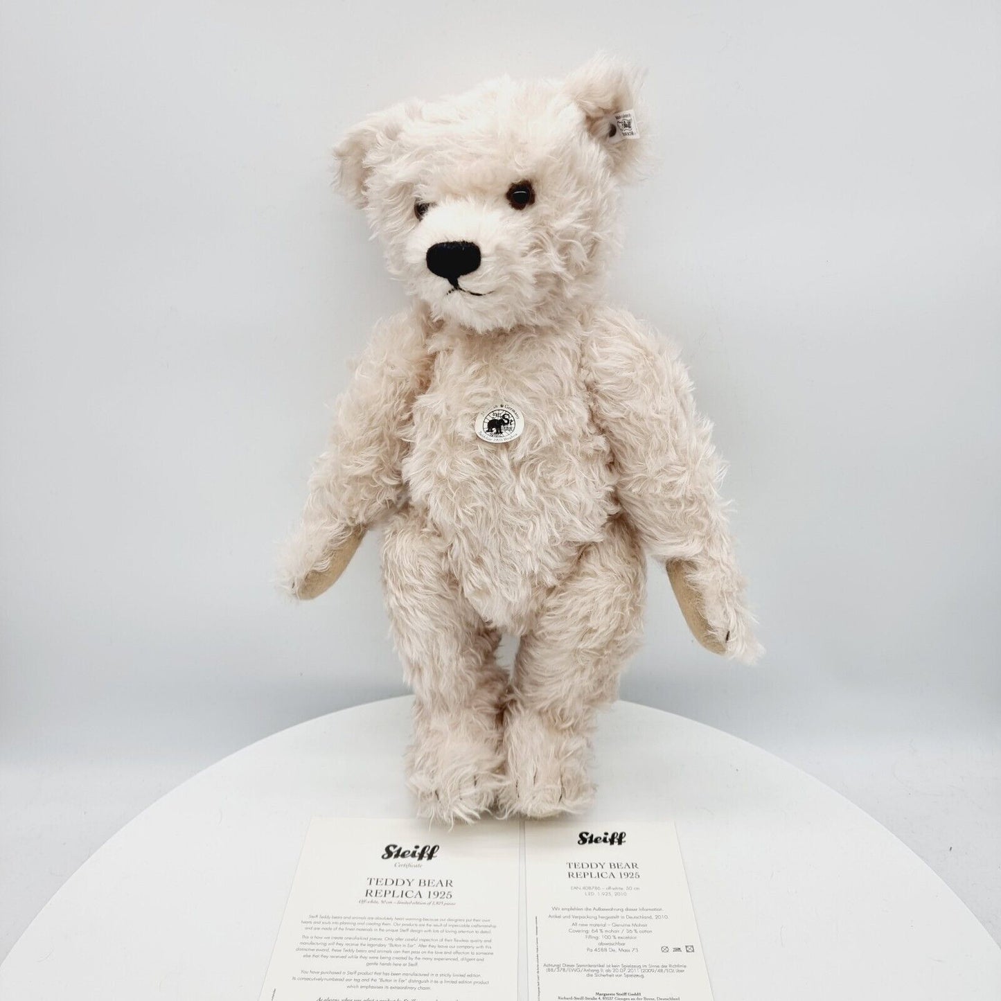 408786 Steiff Teddybär 1925 Replica 2010 50 cm antikweiß limitiert Kippstimme