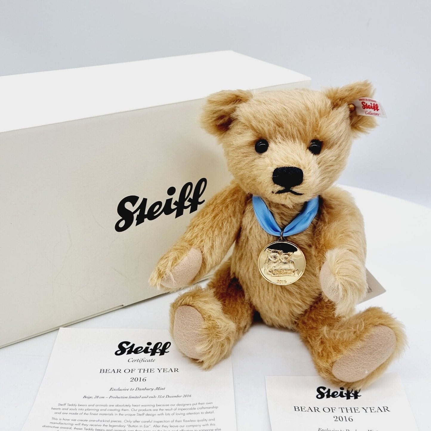 Steiff Danbury Mint 664830 Teddybär Year Bear 2016 limitiert 2016 28 cm Mohair