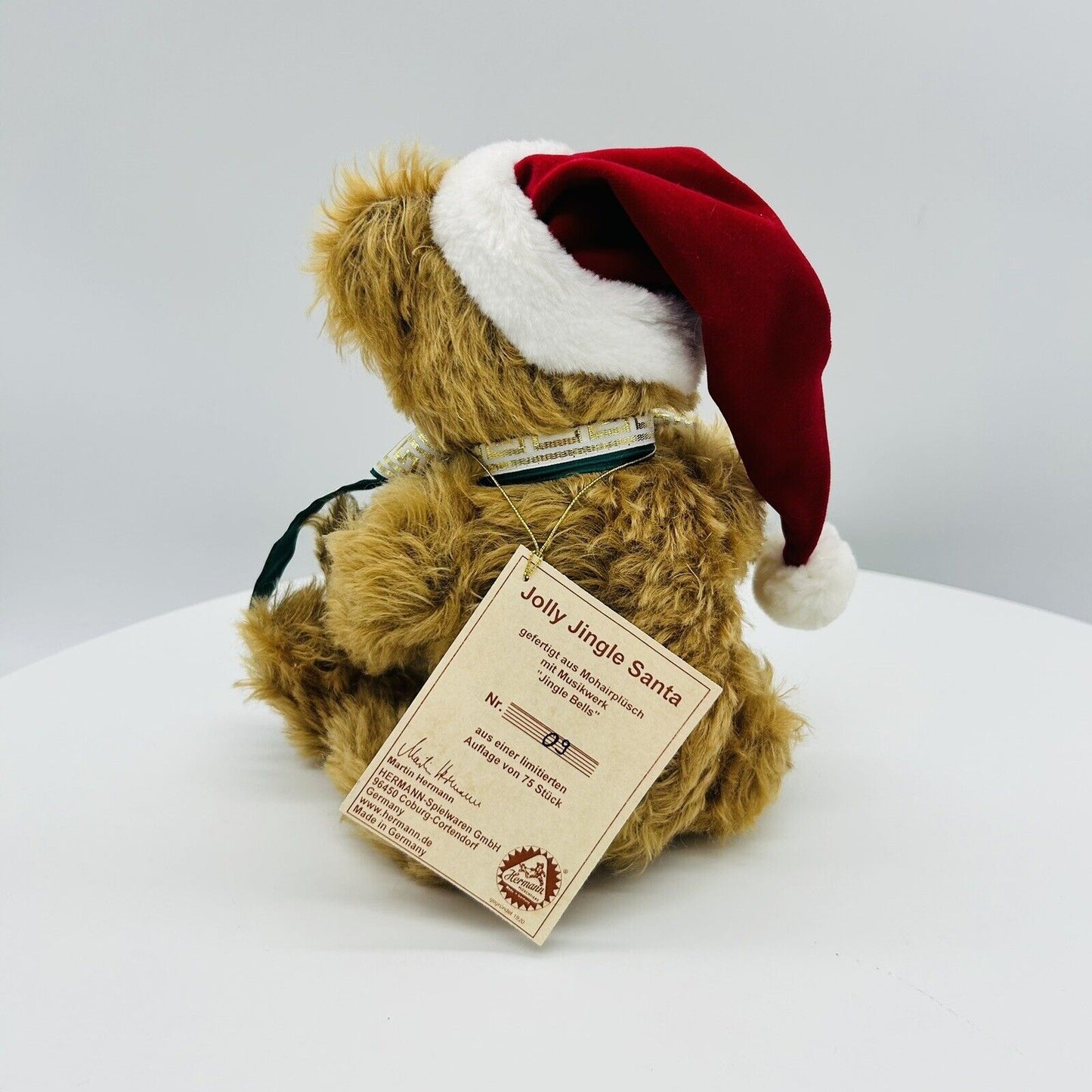 Nr. 9! Hermann Coburg Teddybär Jolly Jingle Santa limitiert 75 30cm Mohair