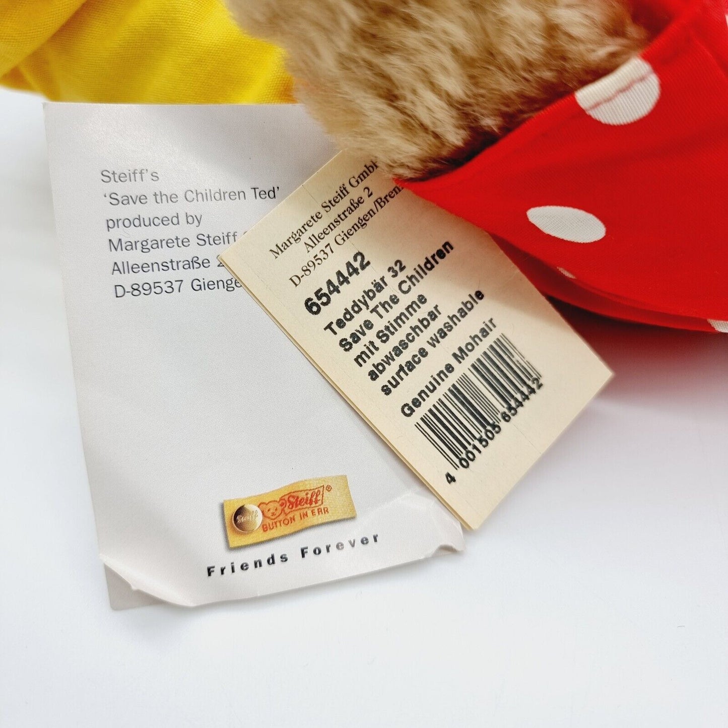 Steiff Teddybär Save the Children 1996 Teddybär 32 cm mit Stimme limitiert 3000