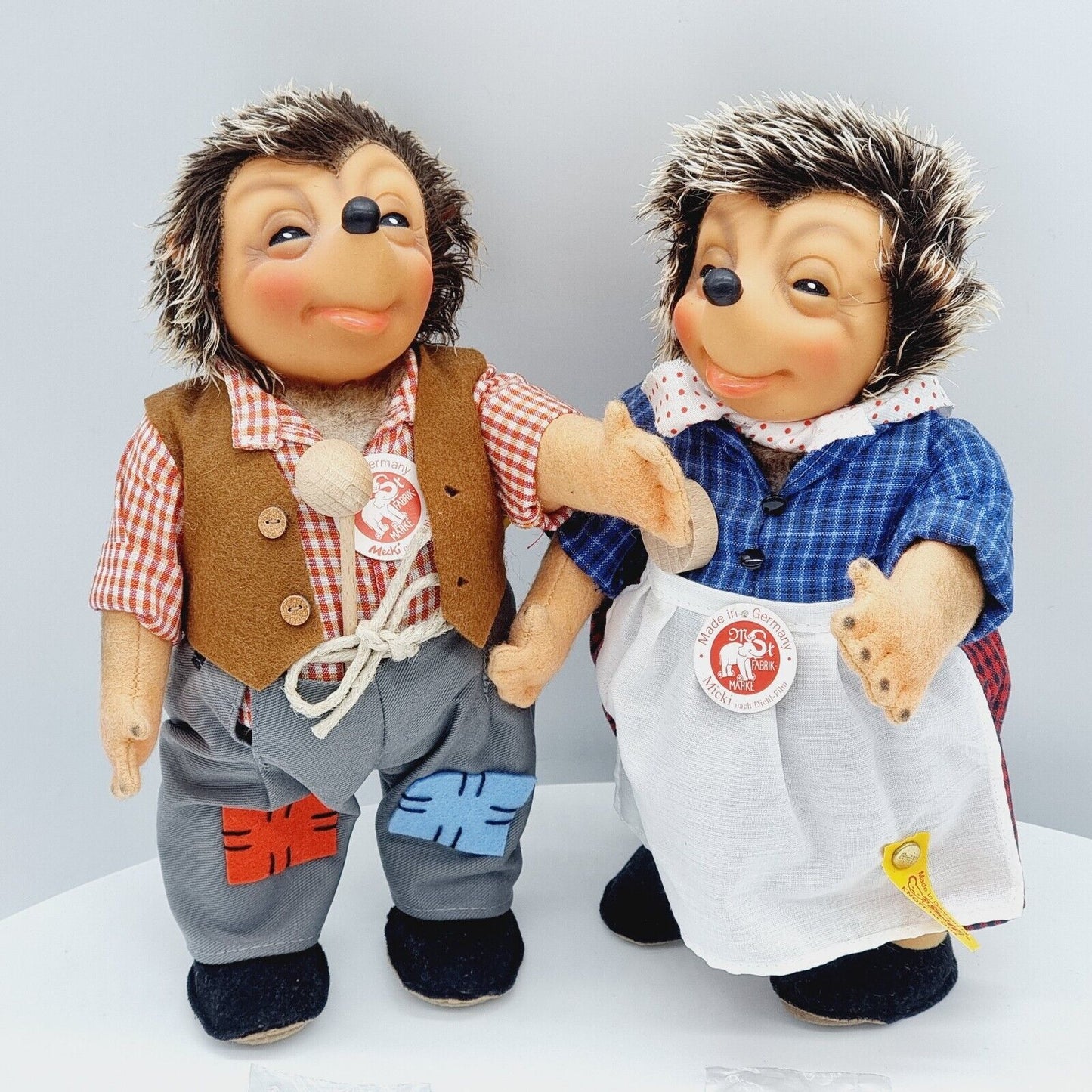 Steiff Igelpaar Mecki 350153 und Micki 350658 nach Diehl Film 27cm