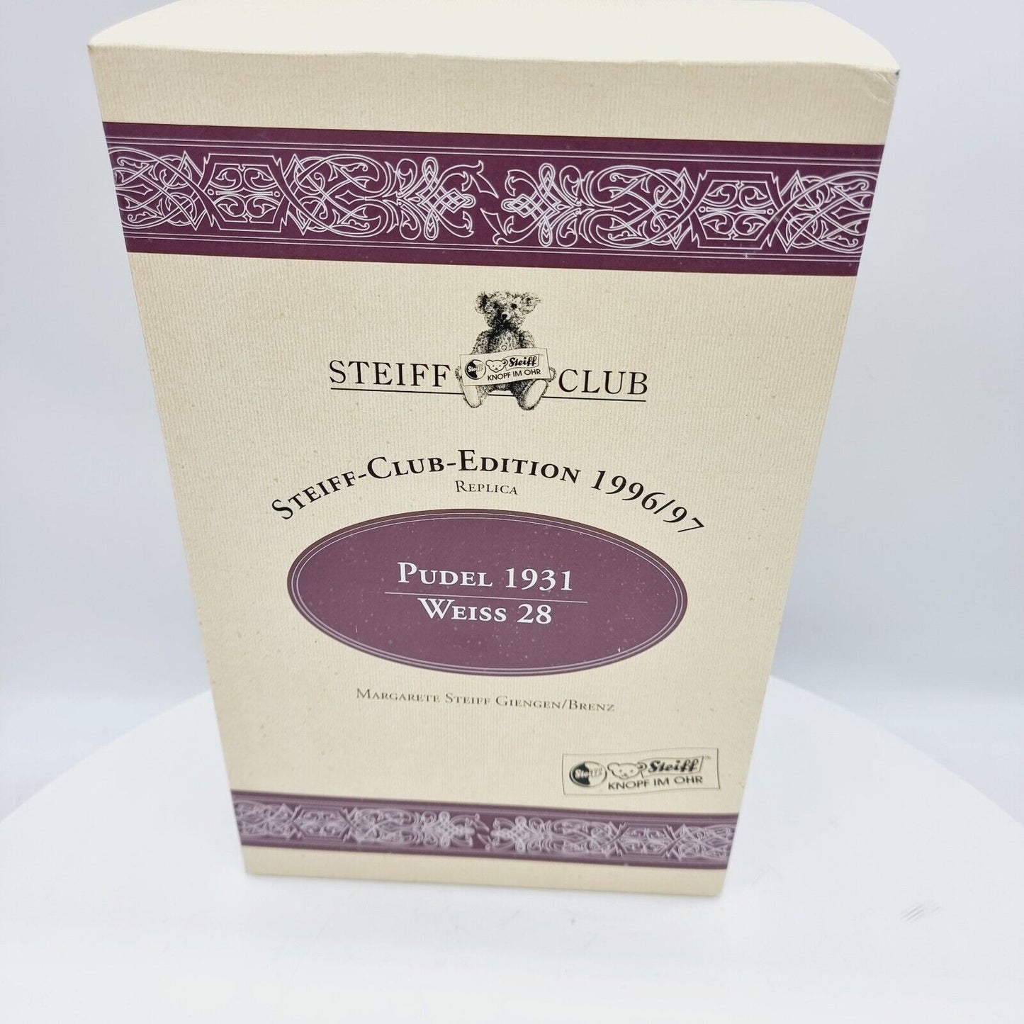 Steiff 420085 Pudel 28 cm Replica 1931 Club Edition 1996 / 1997