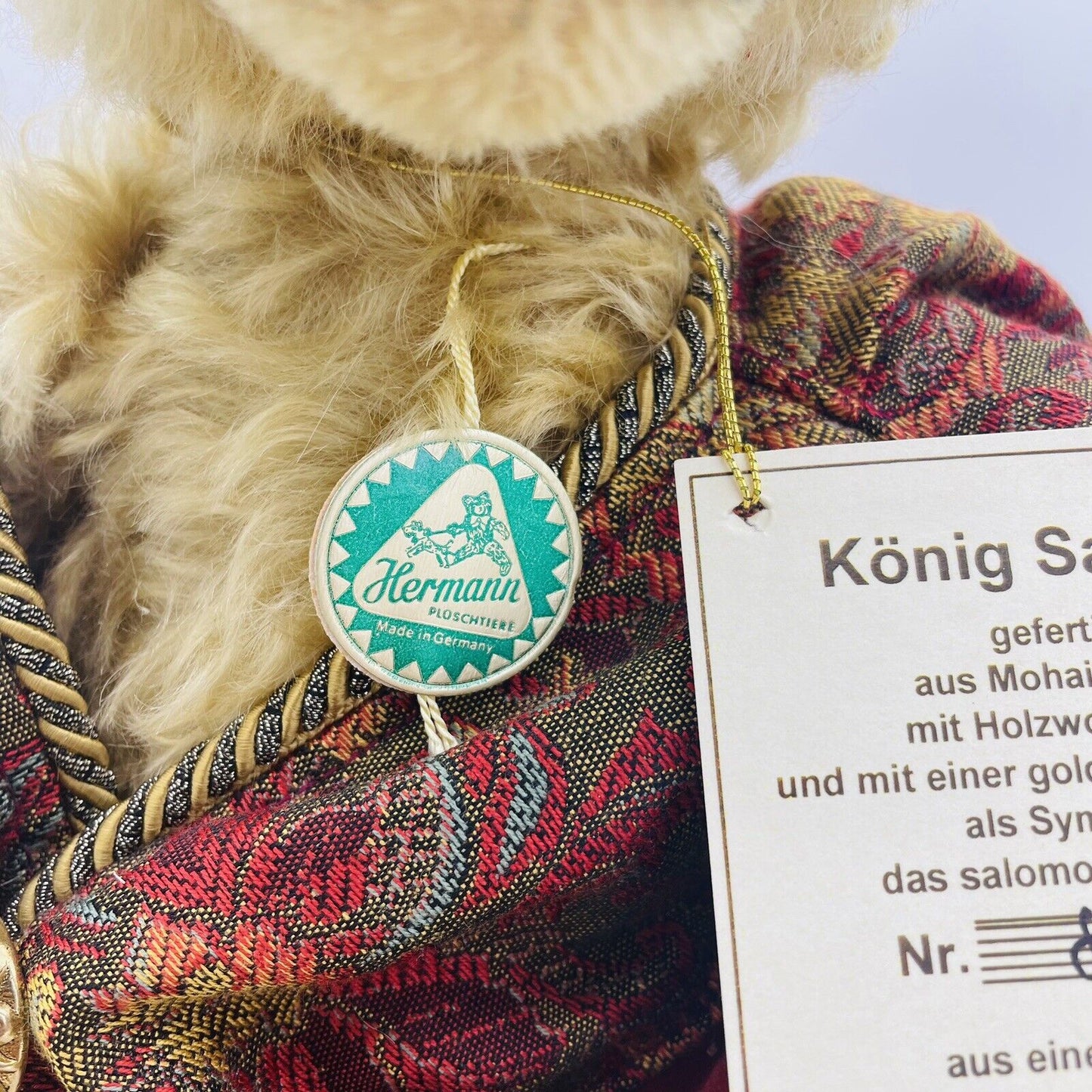 Hermann Coburg Teddybär König Salomo aus der Bibelserie limitiert 1000 40cm