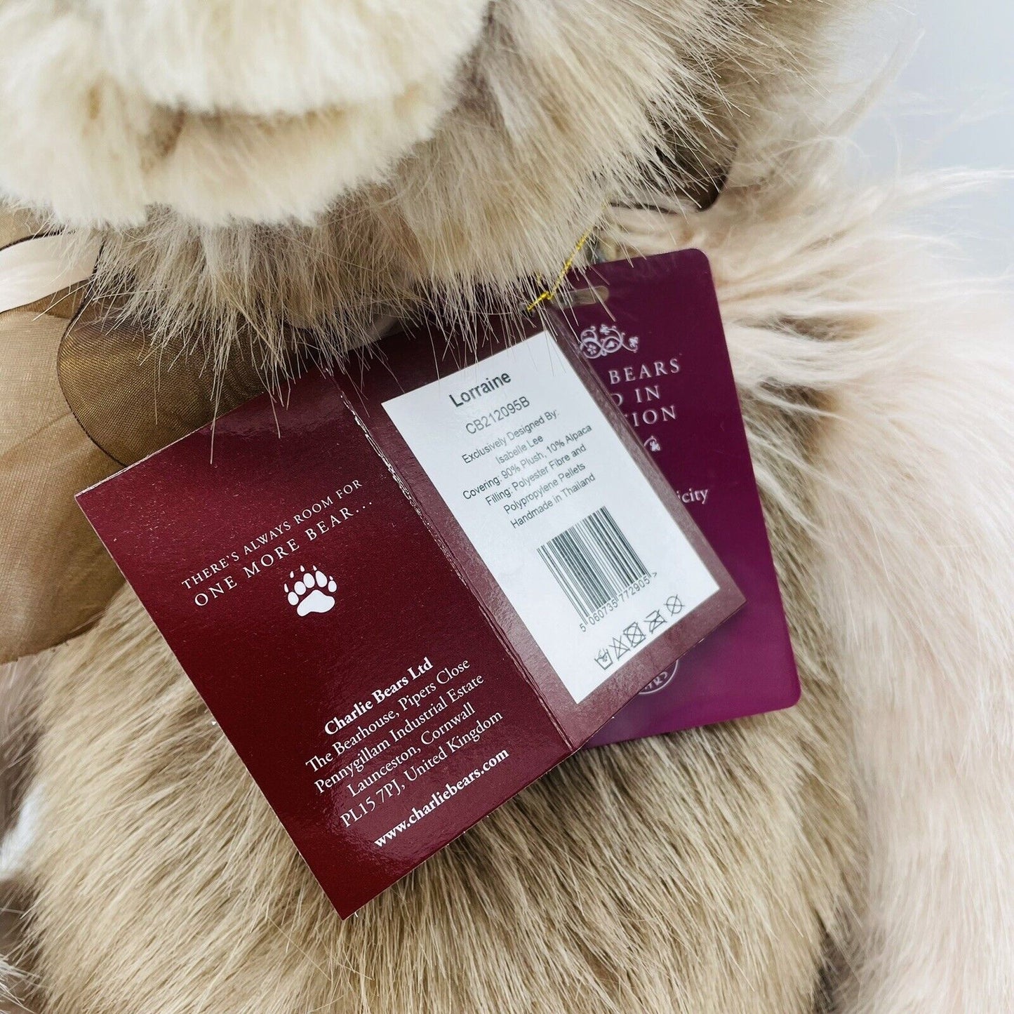 Charlie Bears Teddybär Lorraine Plumo Kollektion von Isabelle Lee 60cm