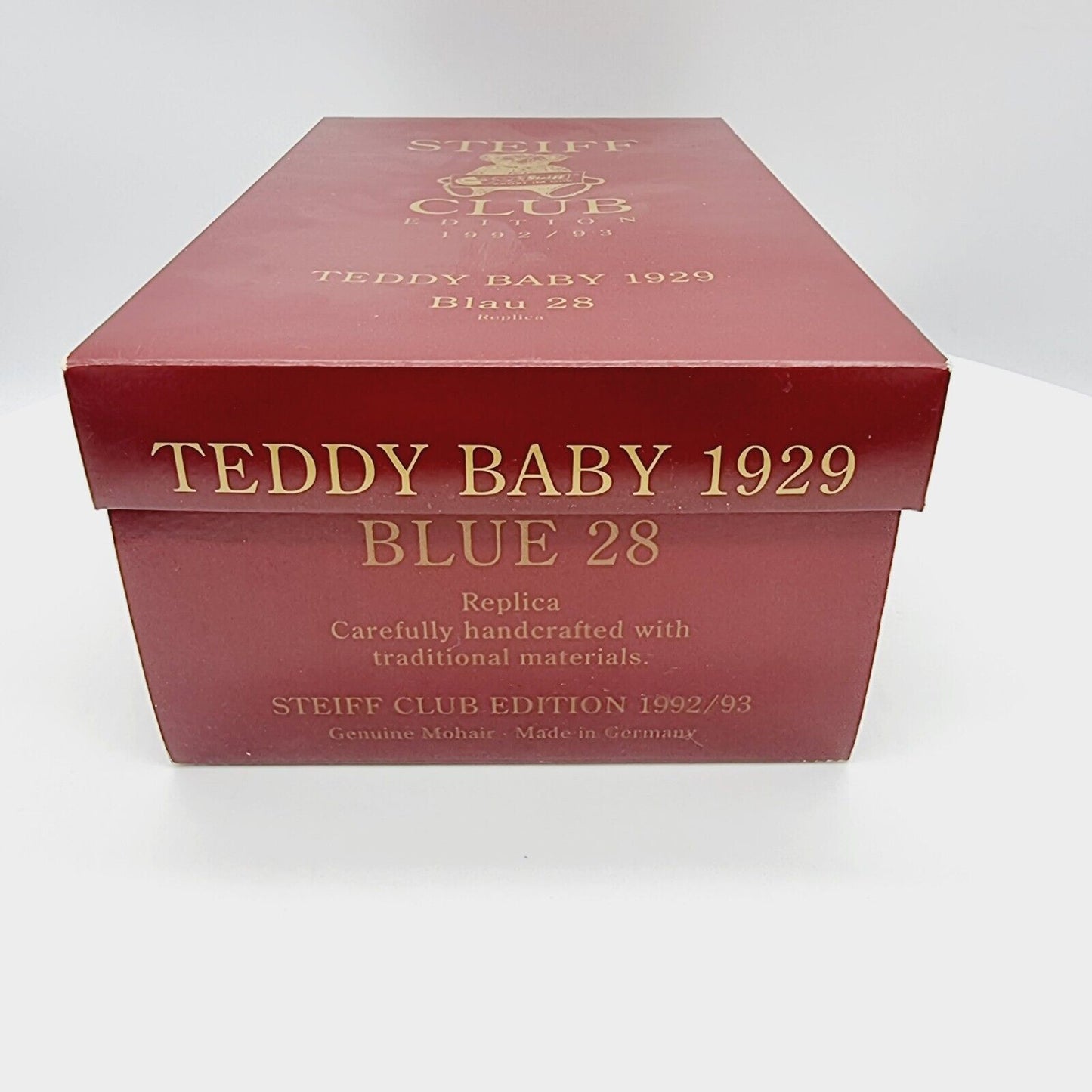 420016 Steiff Teddybär Teddy Baby 1929 Replica 1992/93 Club Edition 28 cm blau