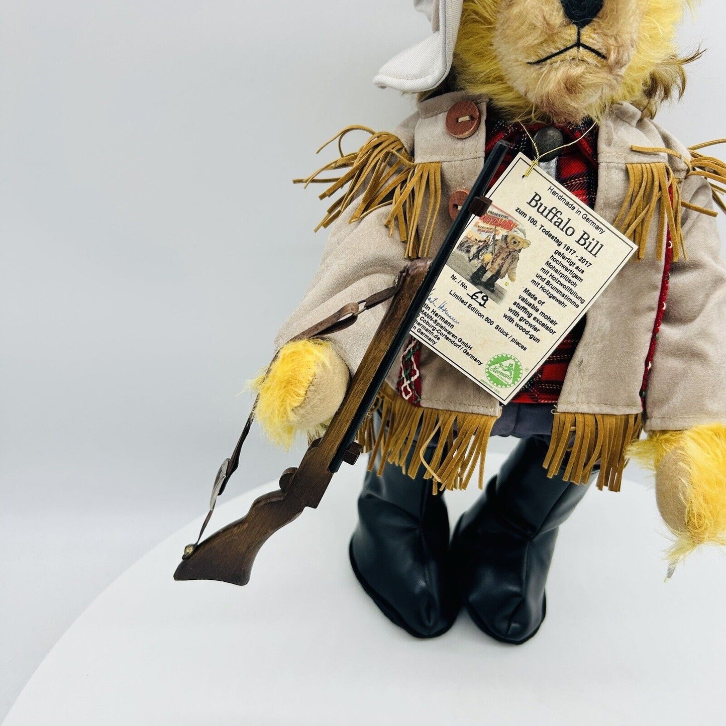 Hermann Coburg Teddybär Buffalo Bill limitiert 500 40 cm Mohair