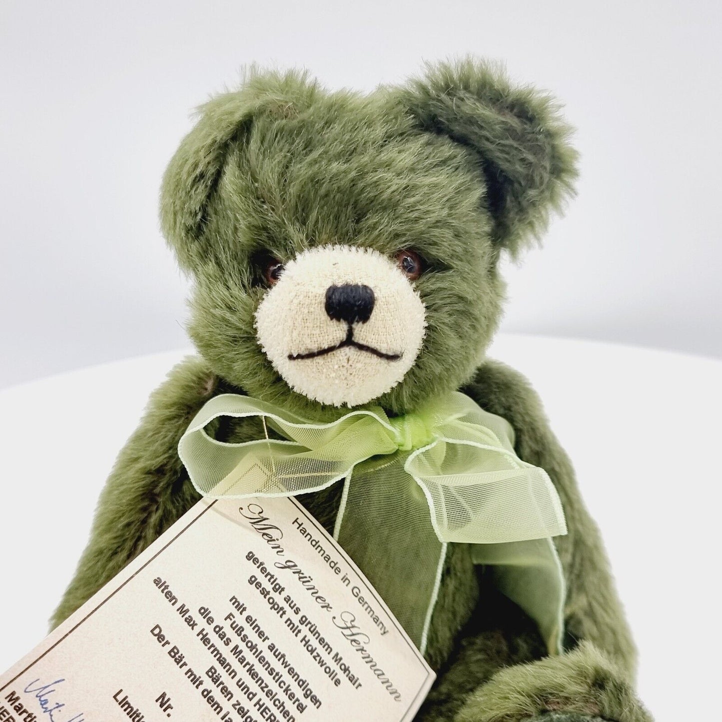 Hermann Coburg Teddybär Mein grüner Hermann limitiert 6 23 cm Mohair