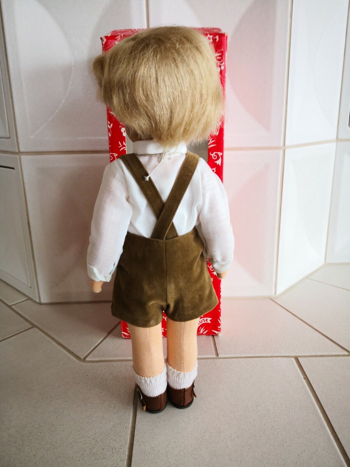 Käthe Kruse Puppe IX Fritzel blond 35 cm aus 1986 Donauwörth Lederschuhe