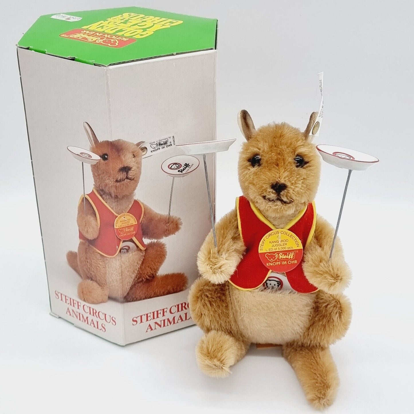 Steiff Juggler Kangaroo 650536 Golden Age of Circus Känguru Tier limitiert OVP