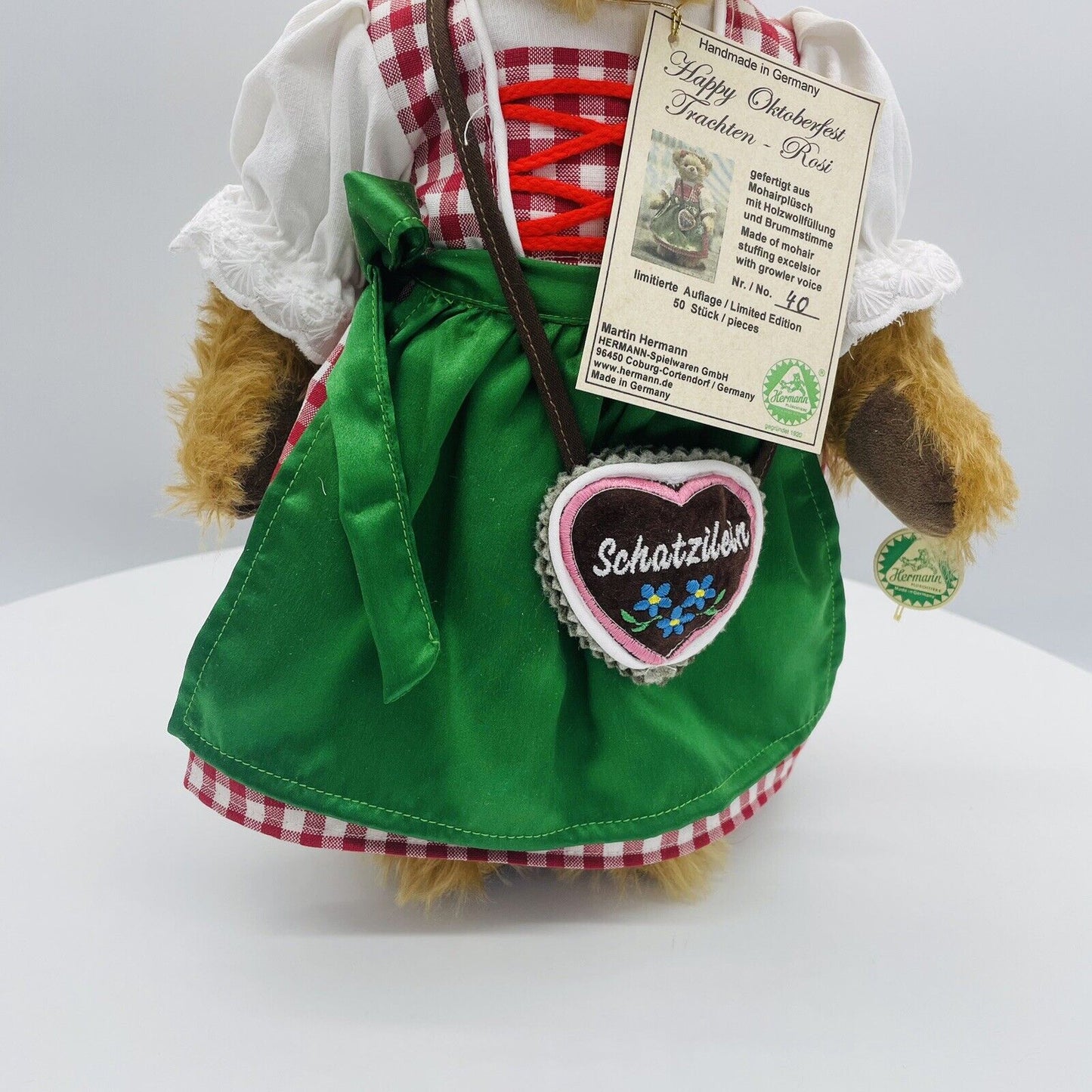 Hermann Coburg Teddybär Oktoberfest Trachten-Rosi mit Dirndl limitiert 50 35cm