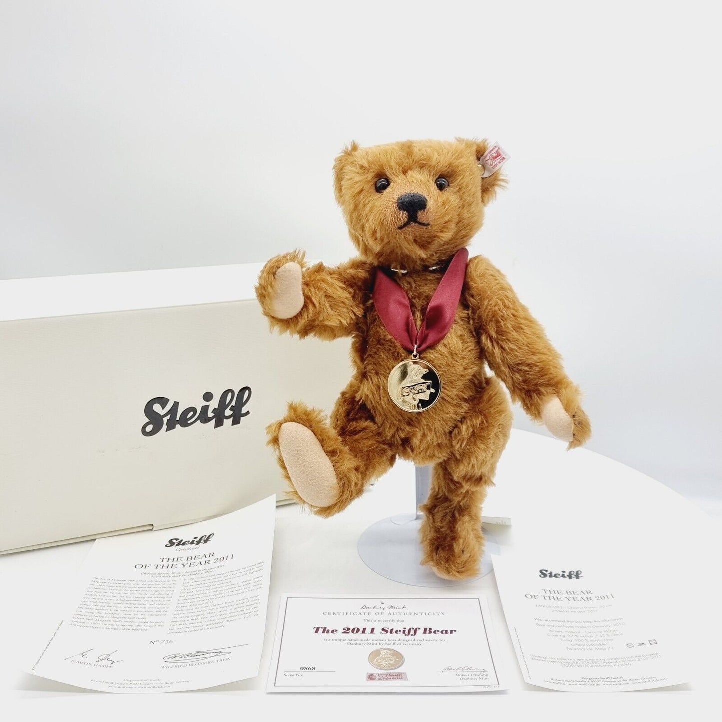 Steiff Danbury Mint 663383 Teddybär Year Bear 2011 limitiert 2011 30cm Mohair
