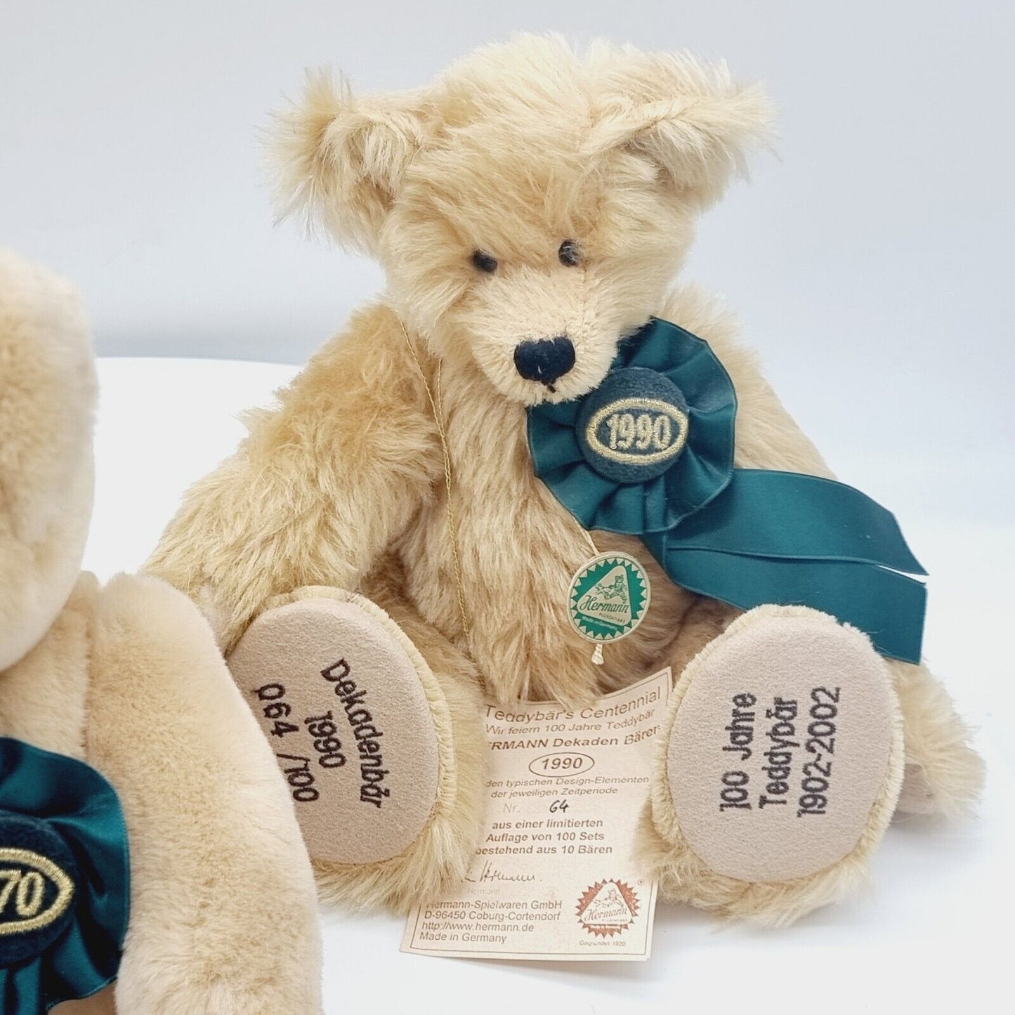 Hermann Set 3 Teddybären Dekadenbär 1910 + 1970 + 1990 limitiert