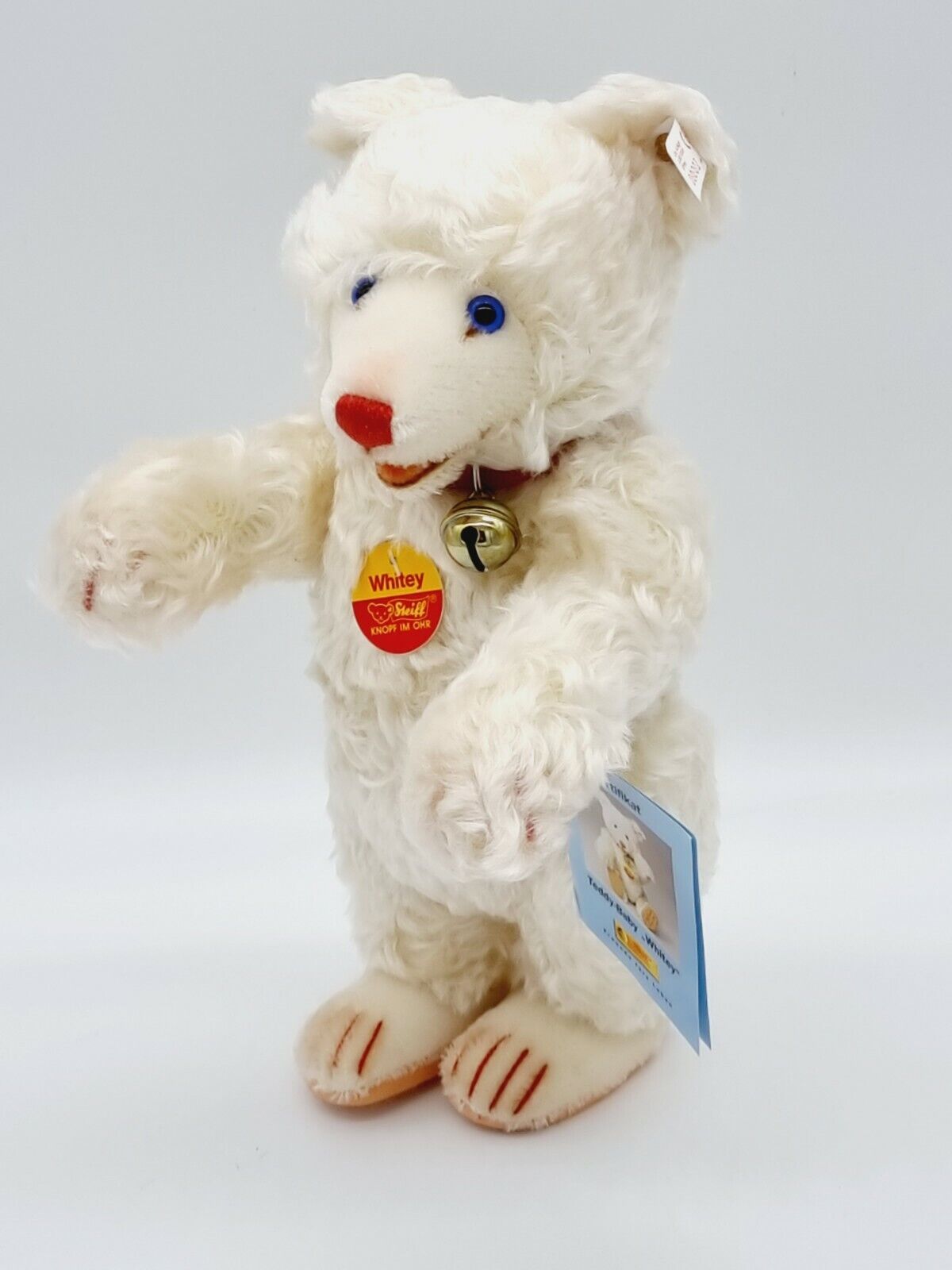 Nummer 00001 - Steiff Teddybär Baby Whitey 29 cm 655340 Zertifikat Festival 1998