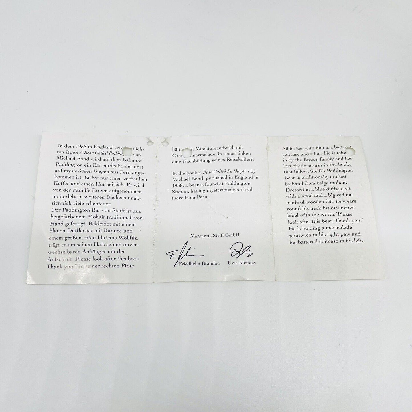 Steiff Teddybär Paddington Bear 354250 limitiert 5000 aus 2003 32cm Mohair