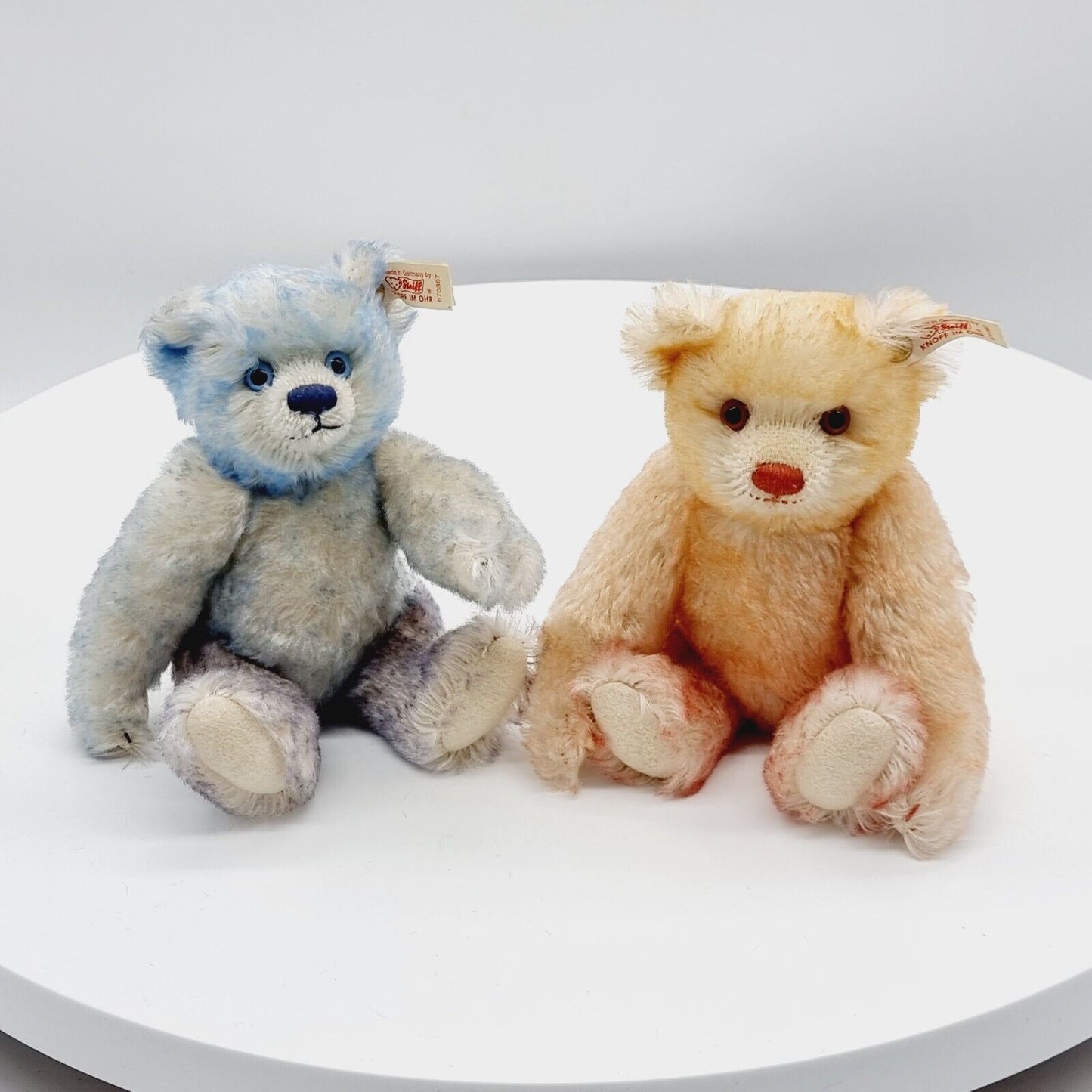 Steiff Teddybären Set Hello 2000 Good-Bye 1999 670367 22cm Mohair
