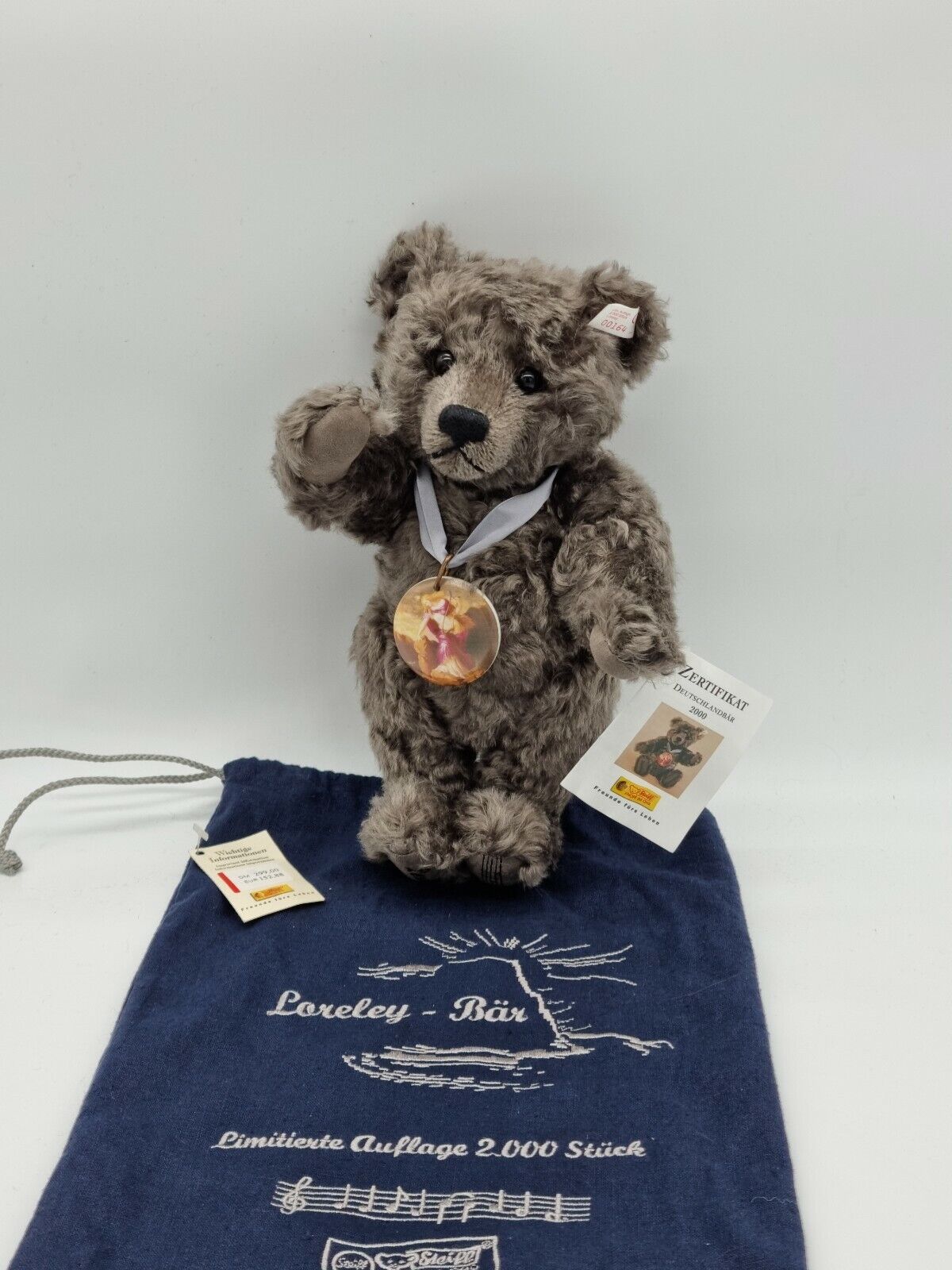 Steiff Deutschlandbär 2000 Teddybär Loreley 30 cm 670480 Zertifikat Staubbeutel