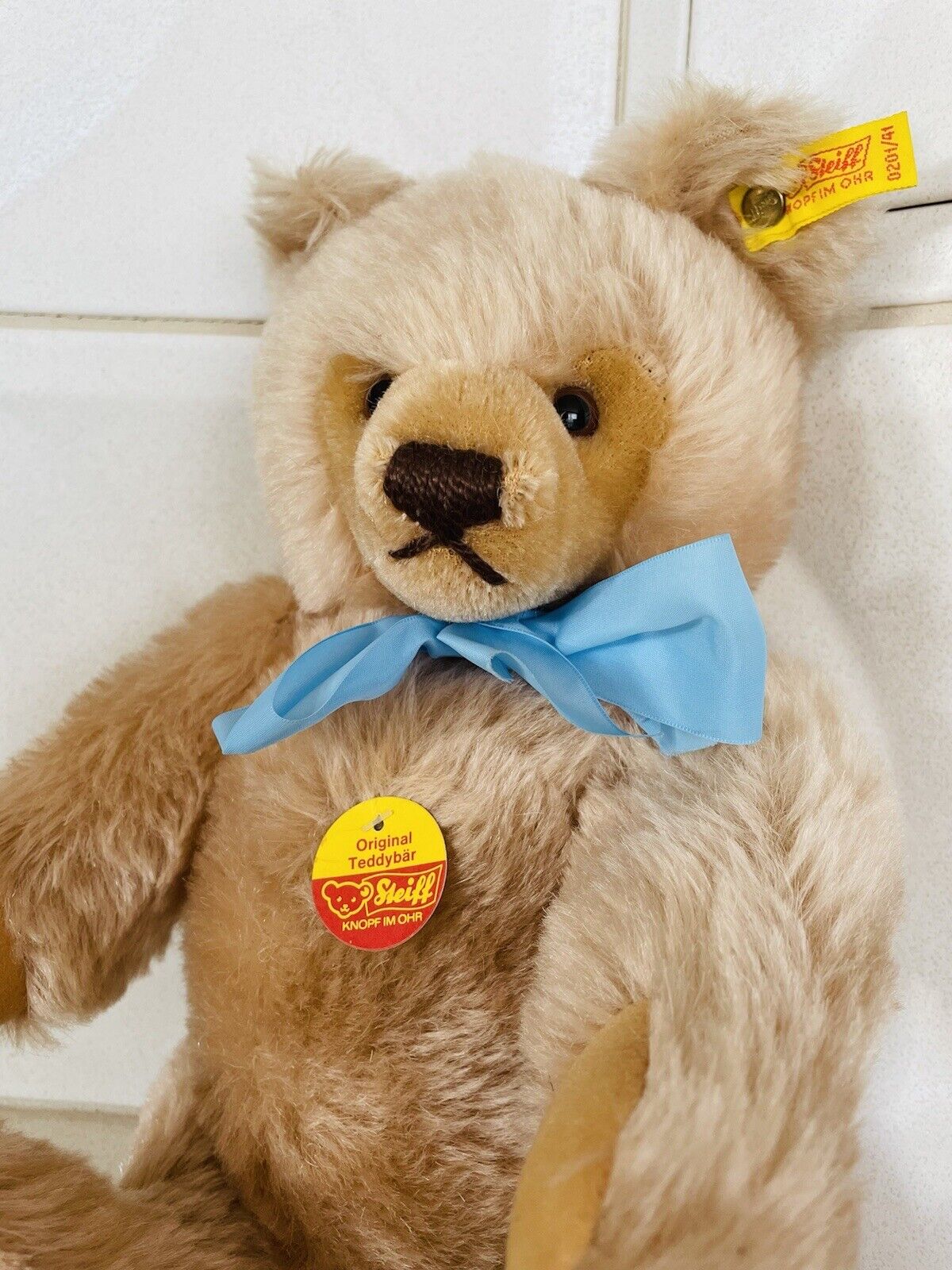 Steiff Teddybär Original mit Stimme inkl. Fahne und Knopf im Ohr 0201/41