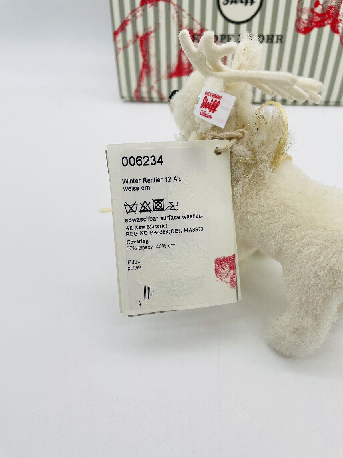 Steiff Ornament Winterrentier 006234 limitiert auf 1500 Stk. 12cm Swarovski