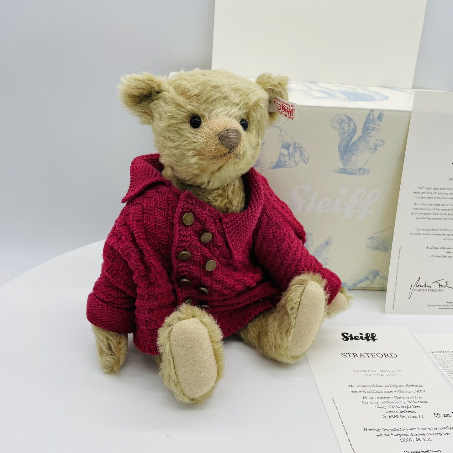 Steiff Teddybär Stratford 662959 limitiert 1500 aus 2009 30cm Mohair