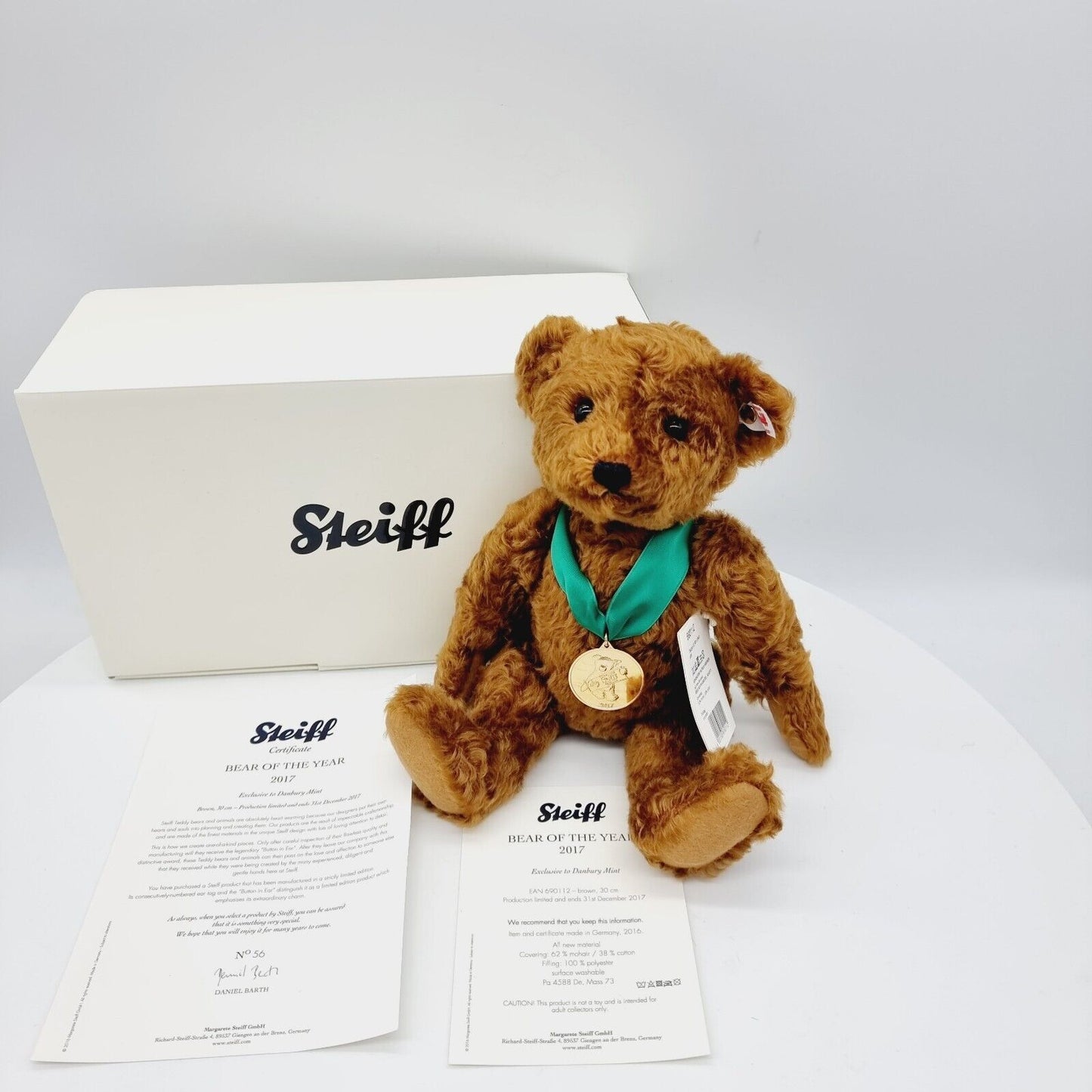 Steiff 690112 Jahresbär exklusiv Danburry Mint braun 30 cm