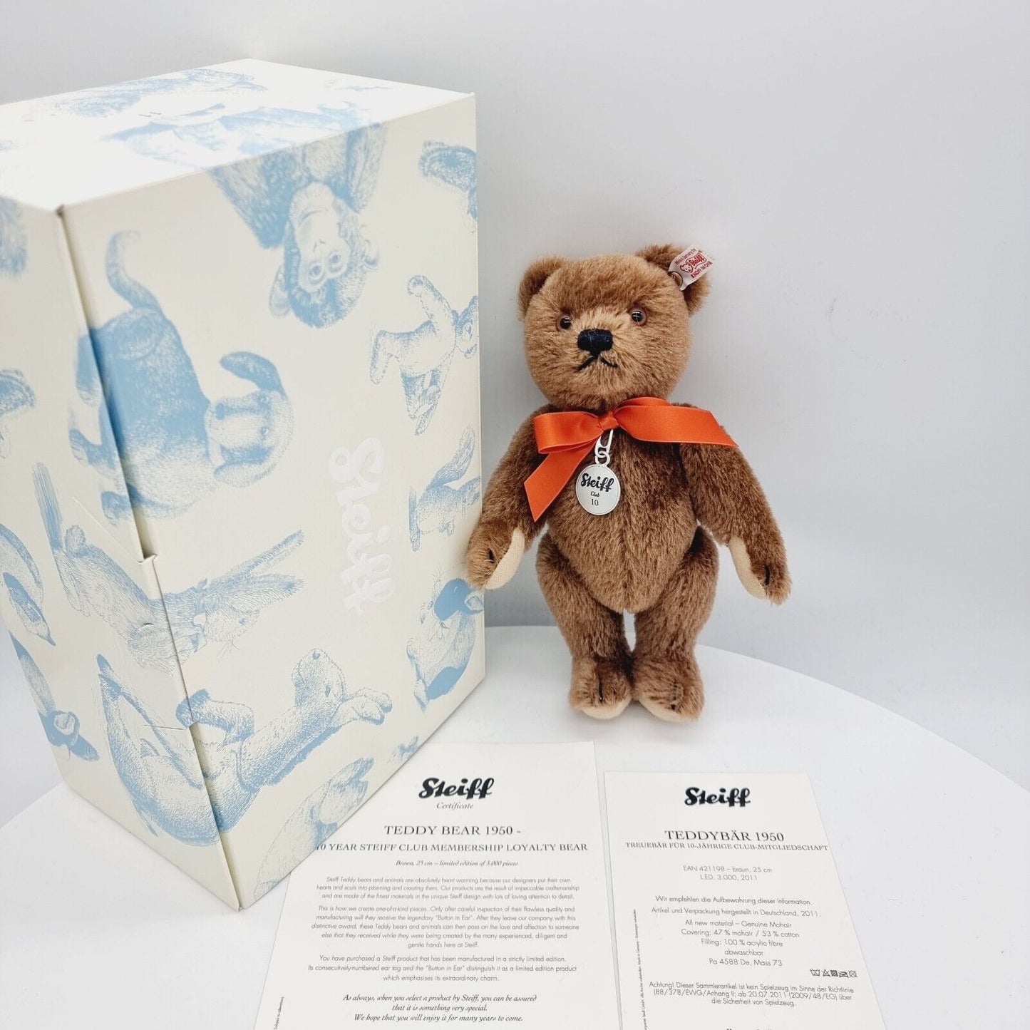 Steiff 421198 Teddybär 1950 Treuebär 25 cm limitierte Auflage von 3000 Stück