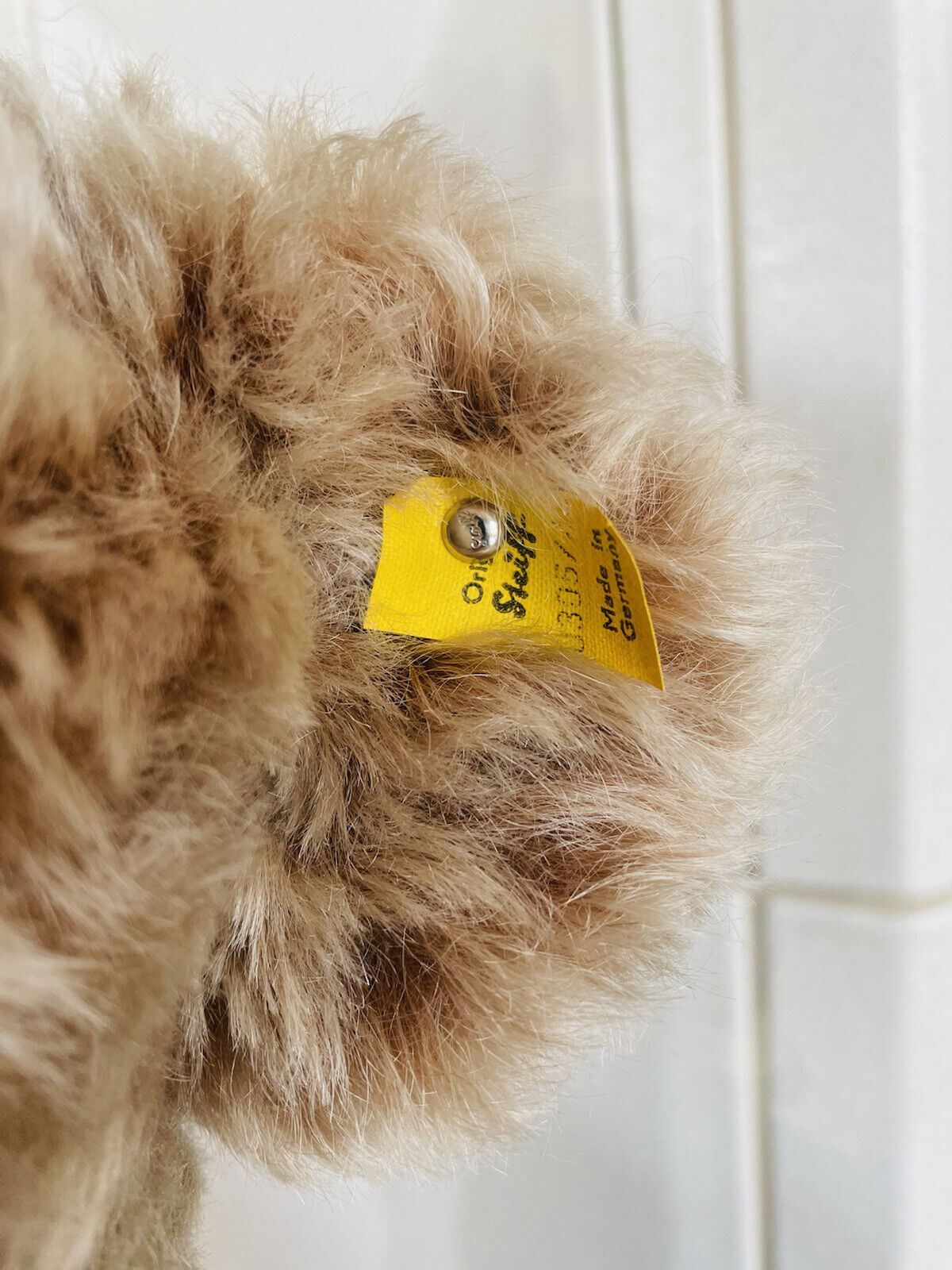 Steiff Teddybär Zotty 0305/45 mit blauer Schleife Originaletikett und Fahne