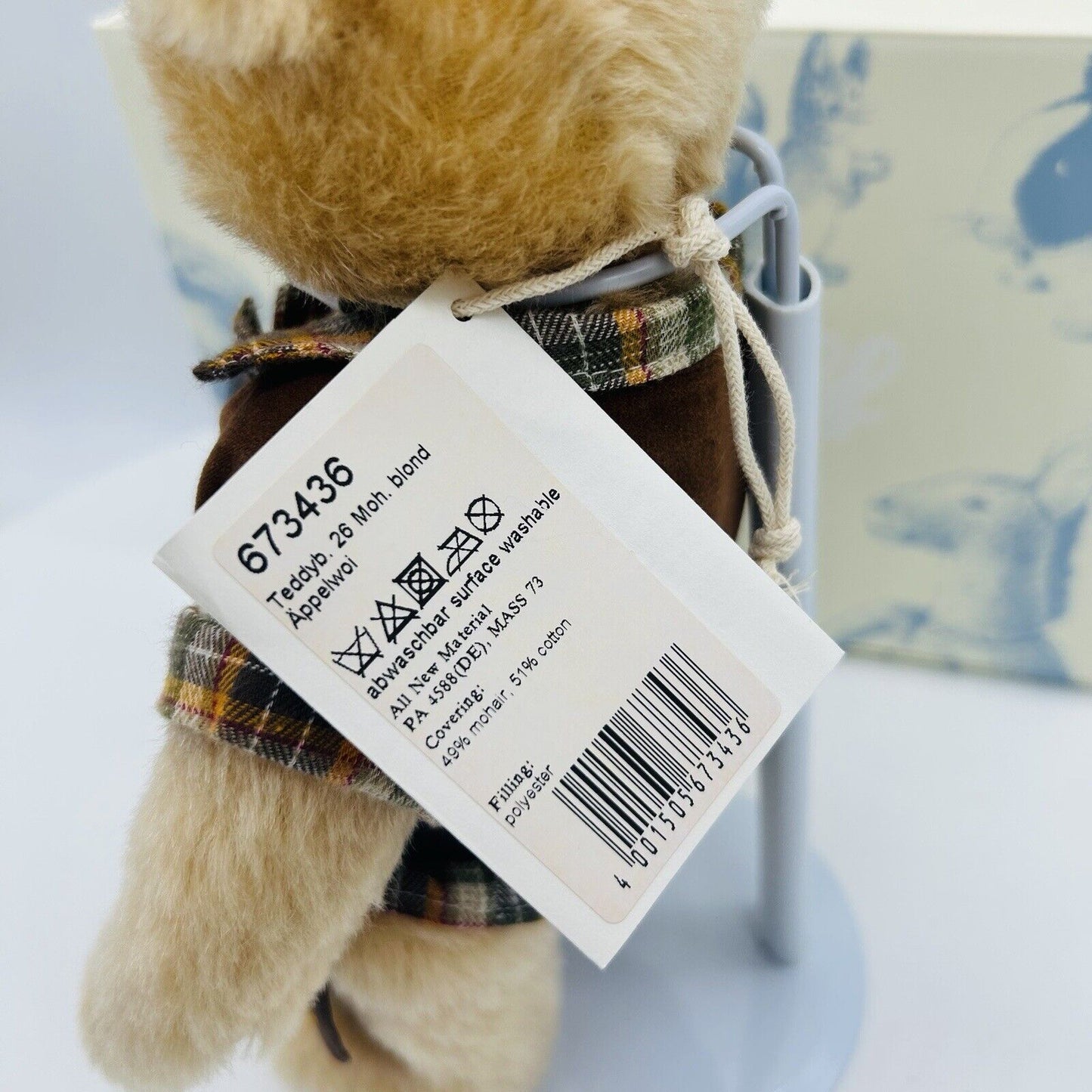 Steiff 673436 Teddybär Äppelwoi Bembel-Bär limitiert 1500 26 cm Mohair
