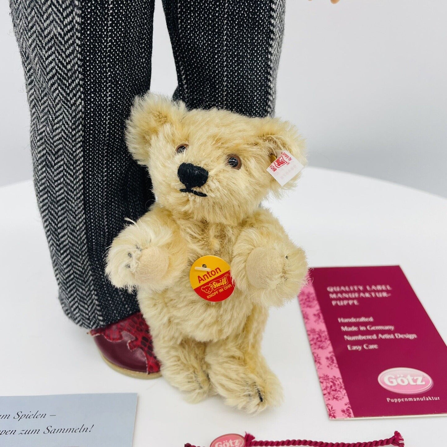 Steiff Götz Sammlerpuppe Nele mit Anton 994678 limitiert 1500 aus 2003 50cm