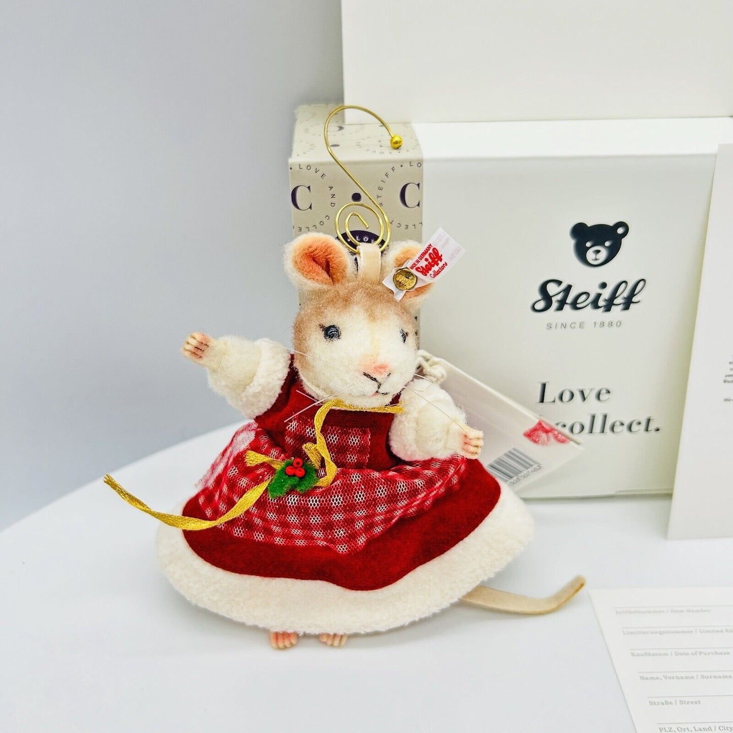Steiff 007453 Ornament Mrs. Santa Maus limitiert 2000 aus 2023 11 cm