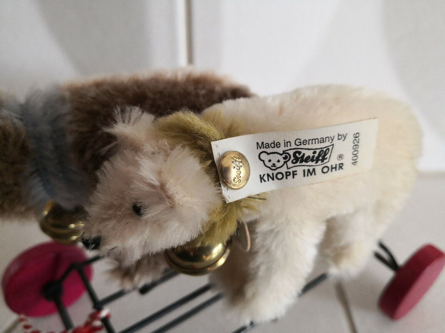 Steiff Galopp Teddy 1926 Replica - Steiff Nr. 400926 = 2 Teddys als Zuggespann