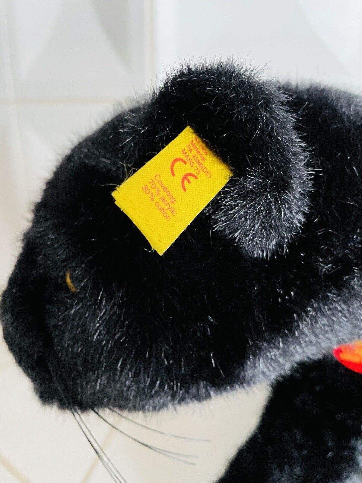 STEIFF Panther OKO sitzend 35 cm 065033 Knopf, Fahne u. Brustetikett - RARITÄT