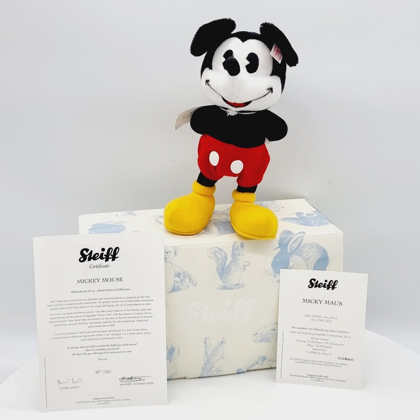 Steiff 354939 Mickey Mouse limitiert 2000 aus 2014 24 cm Mohair