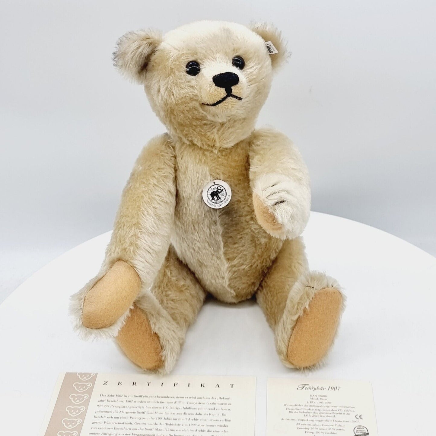 Steiff 400506 Teddybär 1907 Replica limitiert 1907 aus 2007 45 cm Mohair